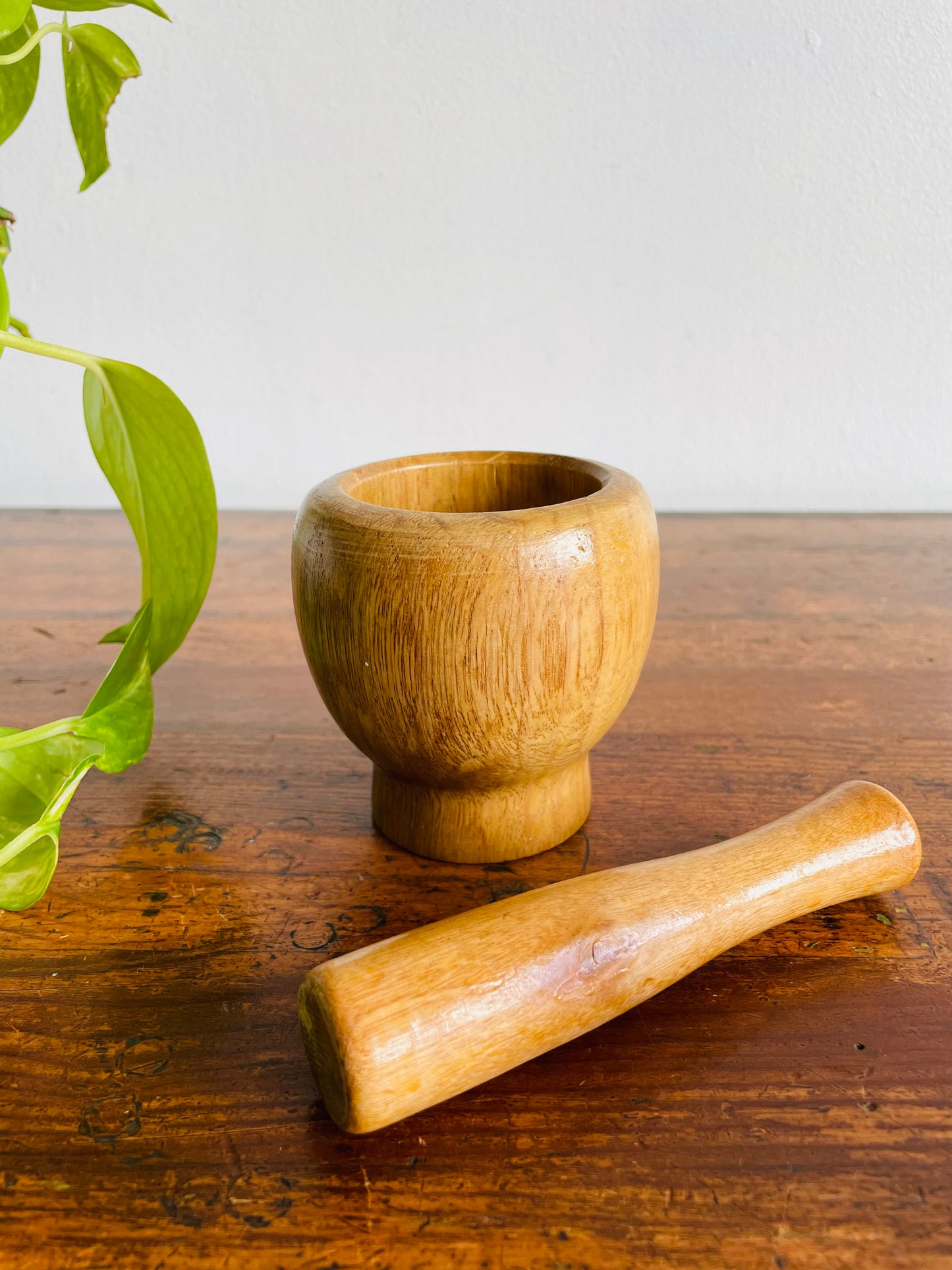 Wood Mortar & Pestle - Set of 2 Pieces