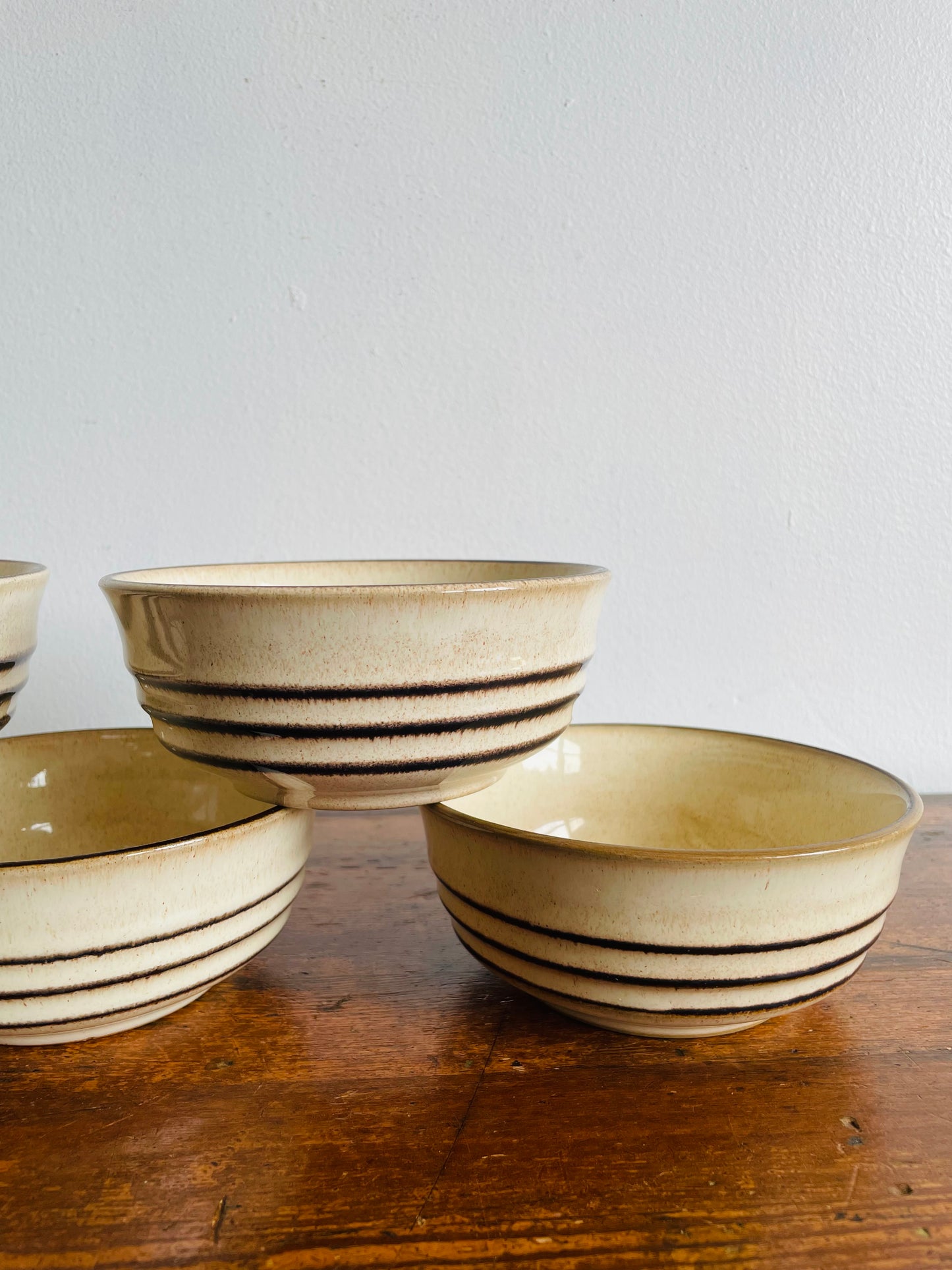 Denby Sahara Speckled Cream & Brown Soup or Cereal Bowls - Made in England - Set of 5