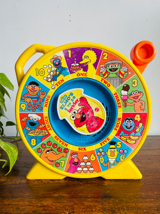 Vintage 1989 Mattel CTW Sesame Street Muppets Elmo's 1 to 10 See 'n Say Toy - Tested/Works!