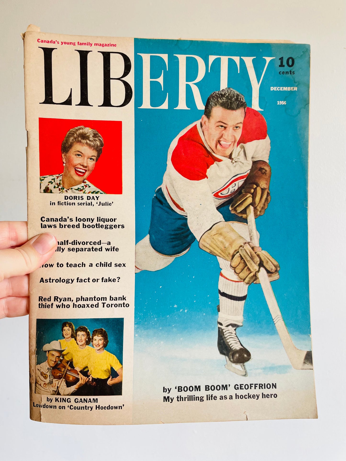 Liberty Magazine - December 1956 - Bernie "Boom Boom" Geoffrion on Cover