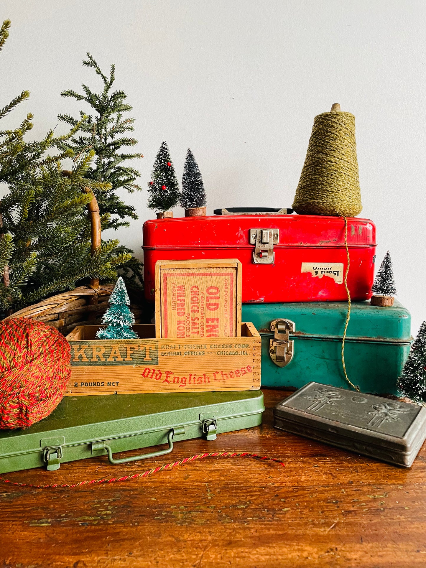 Slim Green Metal Tool Case - Originally Intended for a 40 pc. Socket Wrench Set - Made in Taiwan