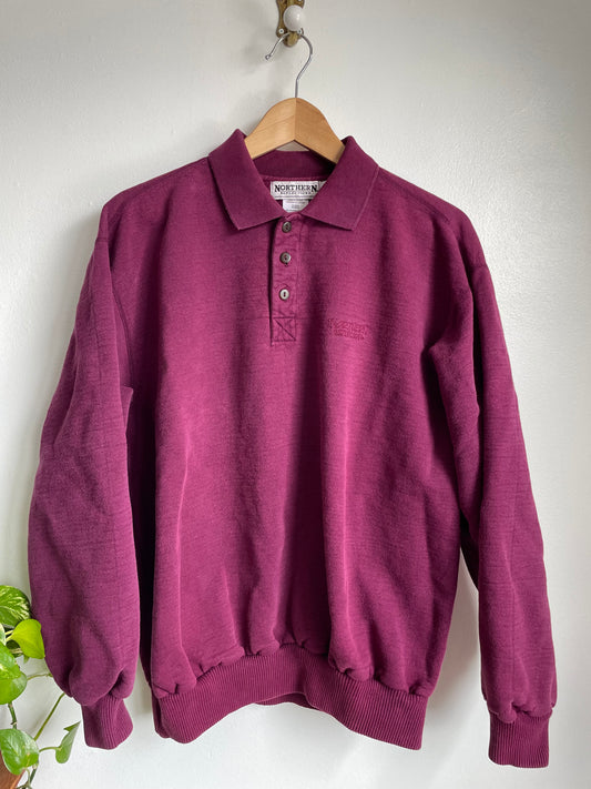 Northern Reflections 100% Cotton Collar & Button Neck Sweatshirt - Made in Canada