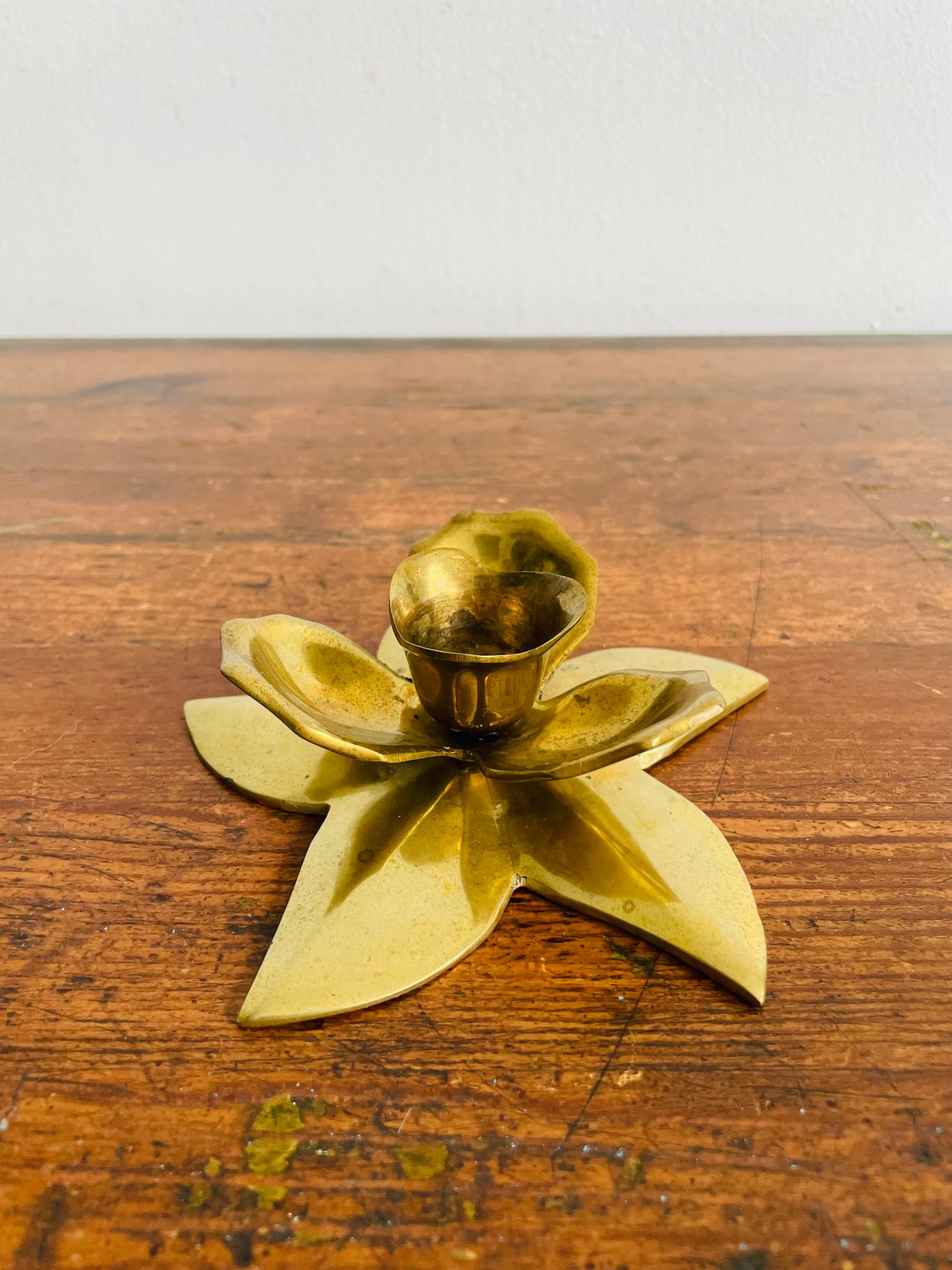 Brass Flower Petal Candle Holder