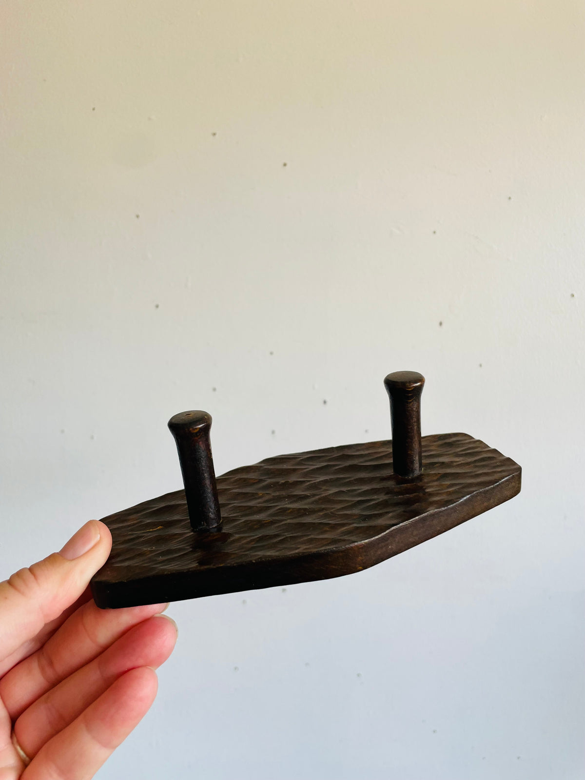 Vintage Wood Wall Hook Hanger with Two Hooks for Hanging