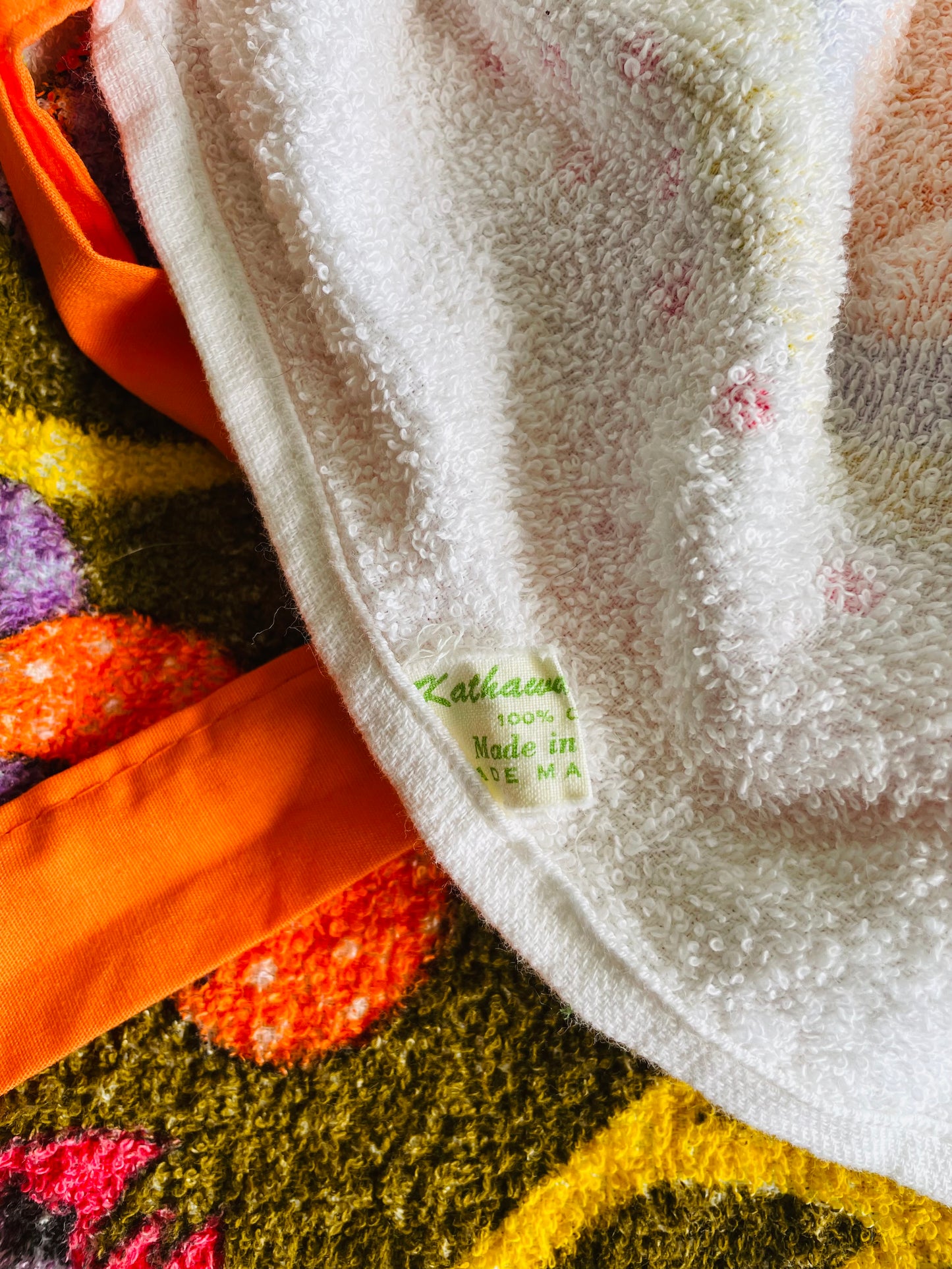 Vintage Kathaway Towel 100% Cotton Apron with Vibrant & Bright Mushroom Graphics - Made in Canada