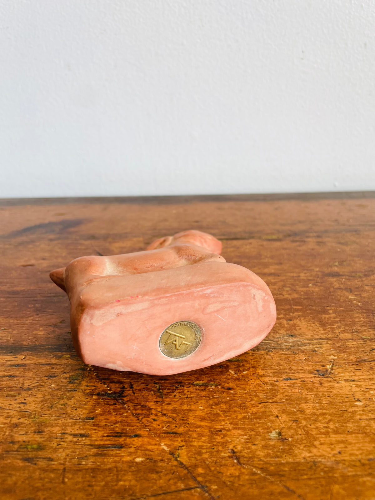 Vintage Ministry of Culture Museum Replica Figurine - Terracotta Clay Hare Rabbit Resting - Reproduction of Ancient Greek Artifact from Pella, Macedonia - Made in Greece