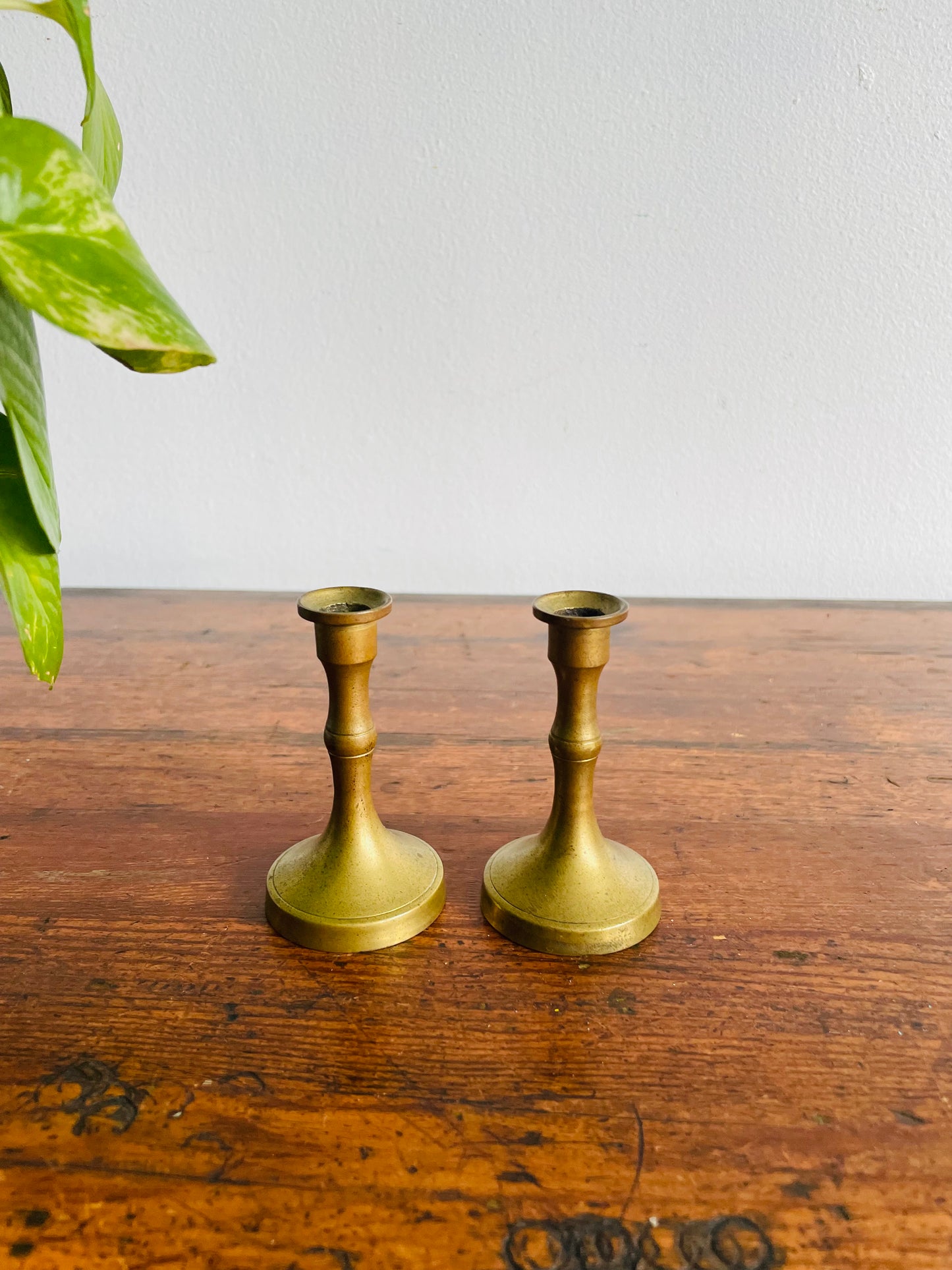 Brass 3" Candlestick Holders - Set of 2