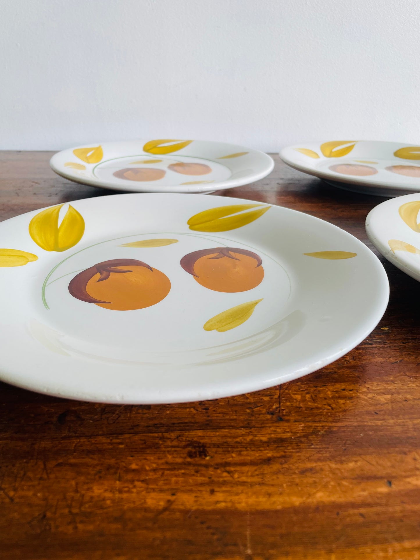 Ceramica San Marciano Hand Painted in Italy Orange Fruit Dinner Plates - Set of 4