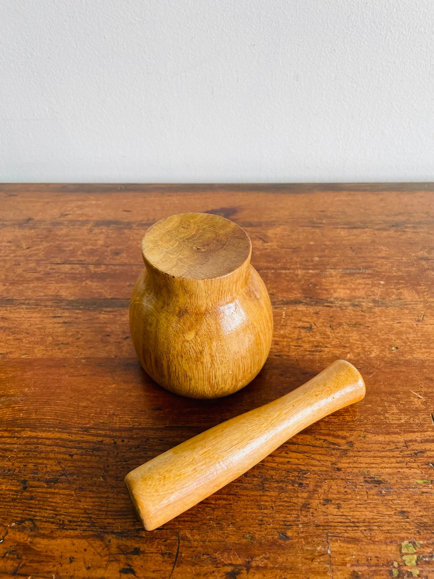 Wood Mortar & Pestle - Set of 2 Pieces