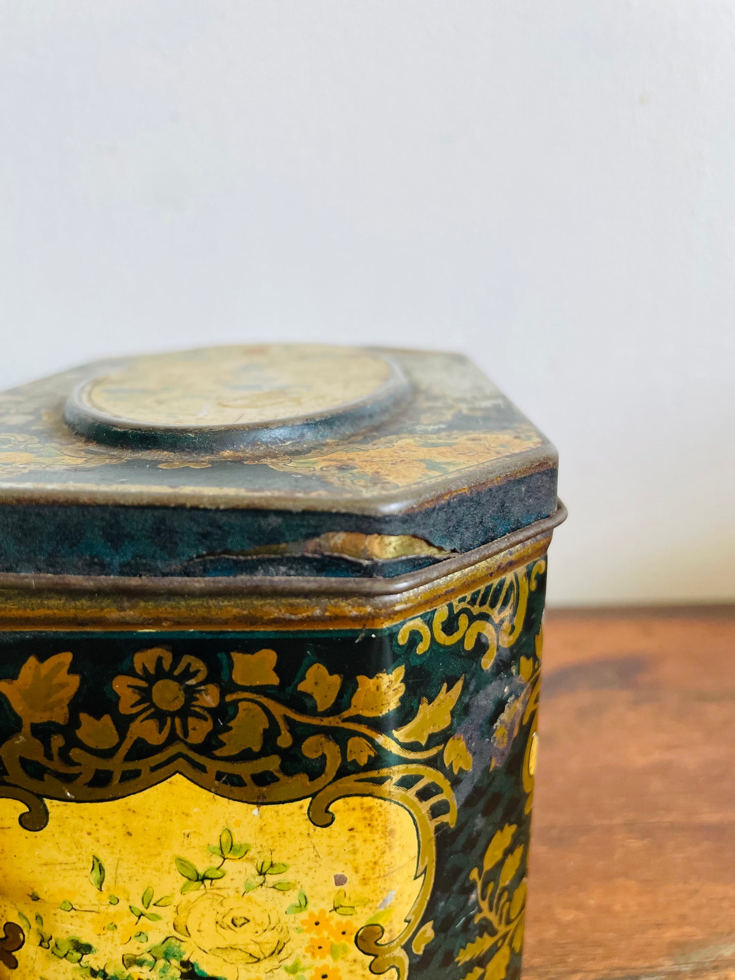 Vintage Huntley & Palmers Biscuits Tin with Bird & Floral Design - Reading & London England