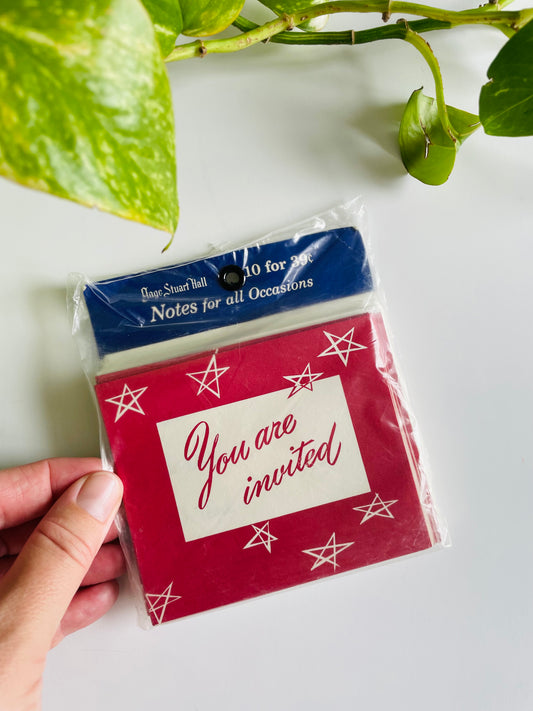 Vintage Brand New Package of 10 Cards - You Are Invited - Gage Stuart Hall Toronto Notes for All Occasions