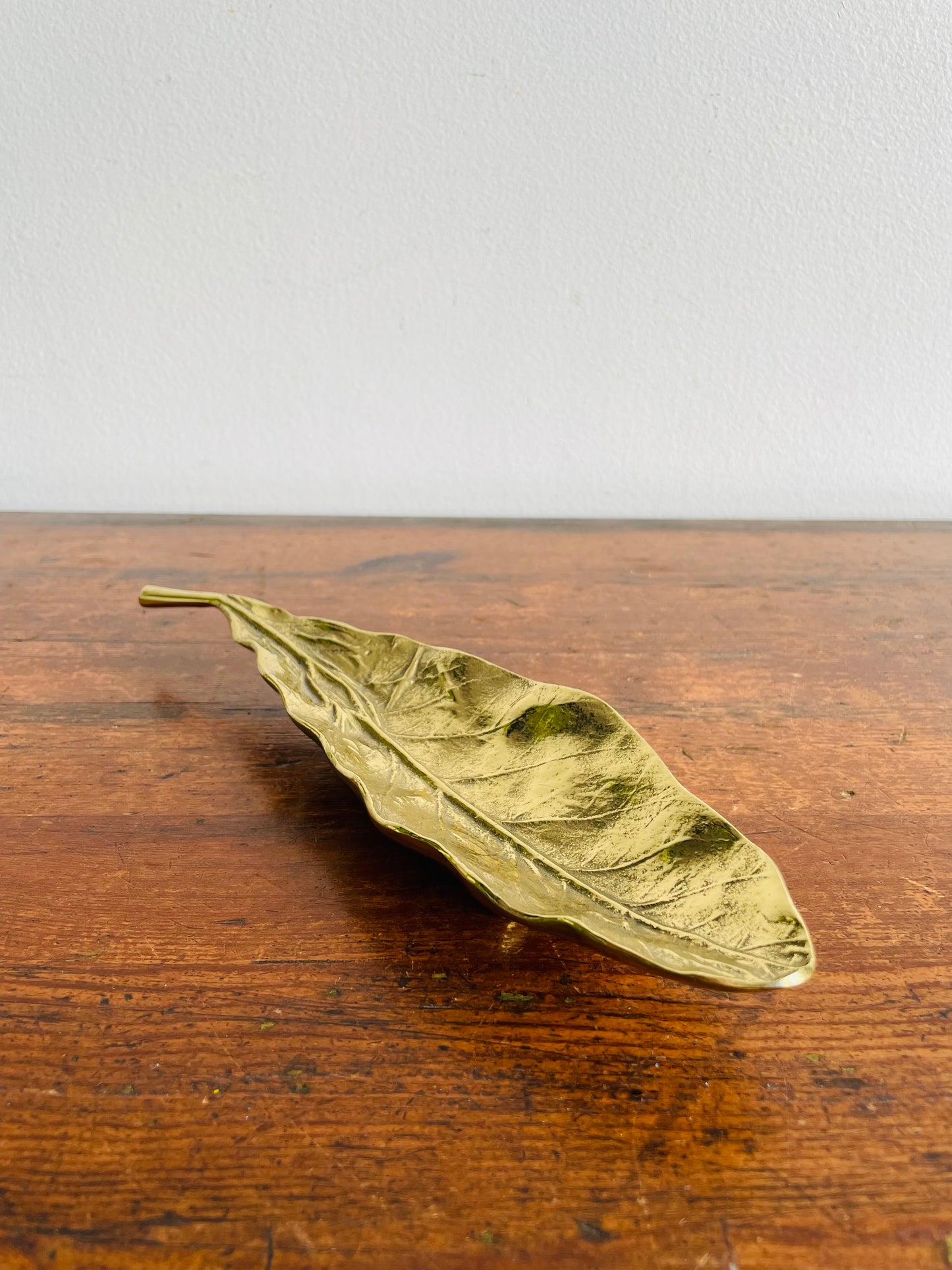 Oskar J. W. Hansen 1963 Brass Tobacco Leaf Dish 3-61 - Virginia Metalcrafters - Hauni Richmond Inc.