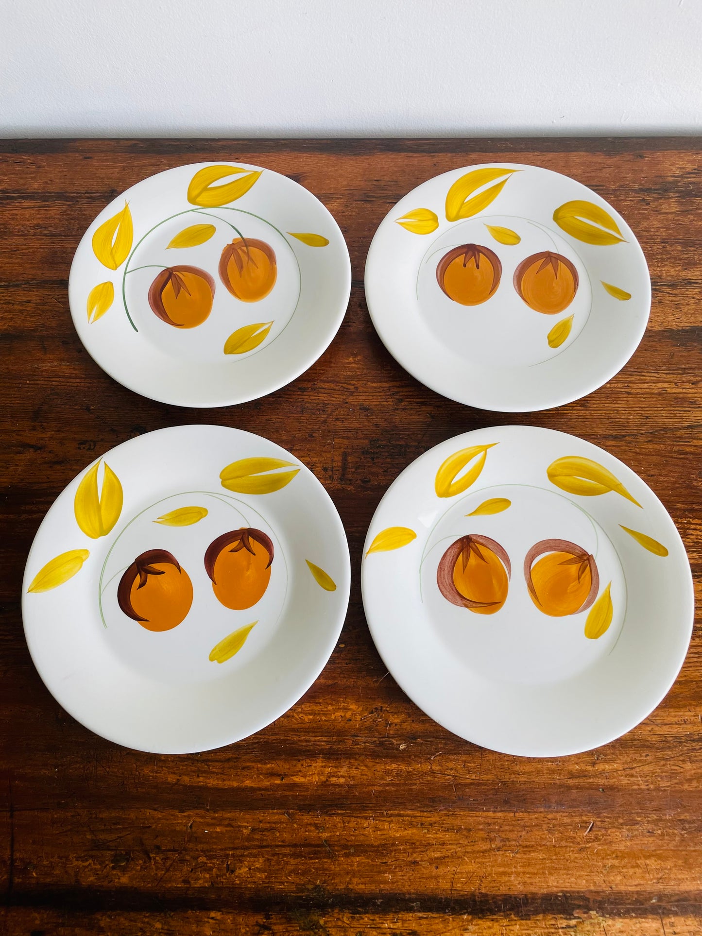 Ceramica San Marciano Hand Painted in Italy Orange Fruit Dinner Plates - Set of 4