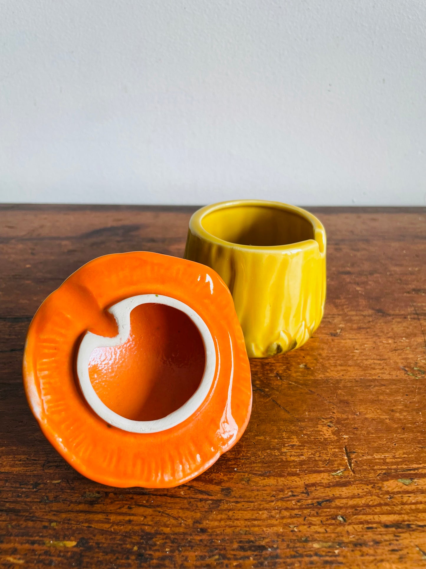 Vintage Bright & Fun Merry Mushroom Canister with Lid & Hole for Spoon - Sugar, Jam, Jelly, Etc. - Made in Japan