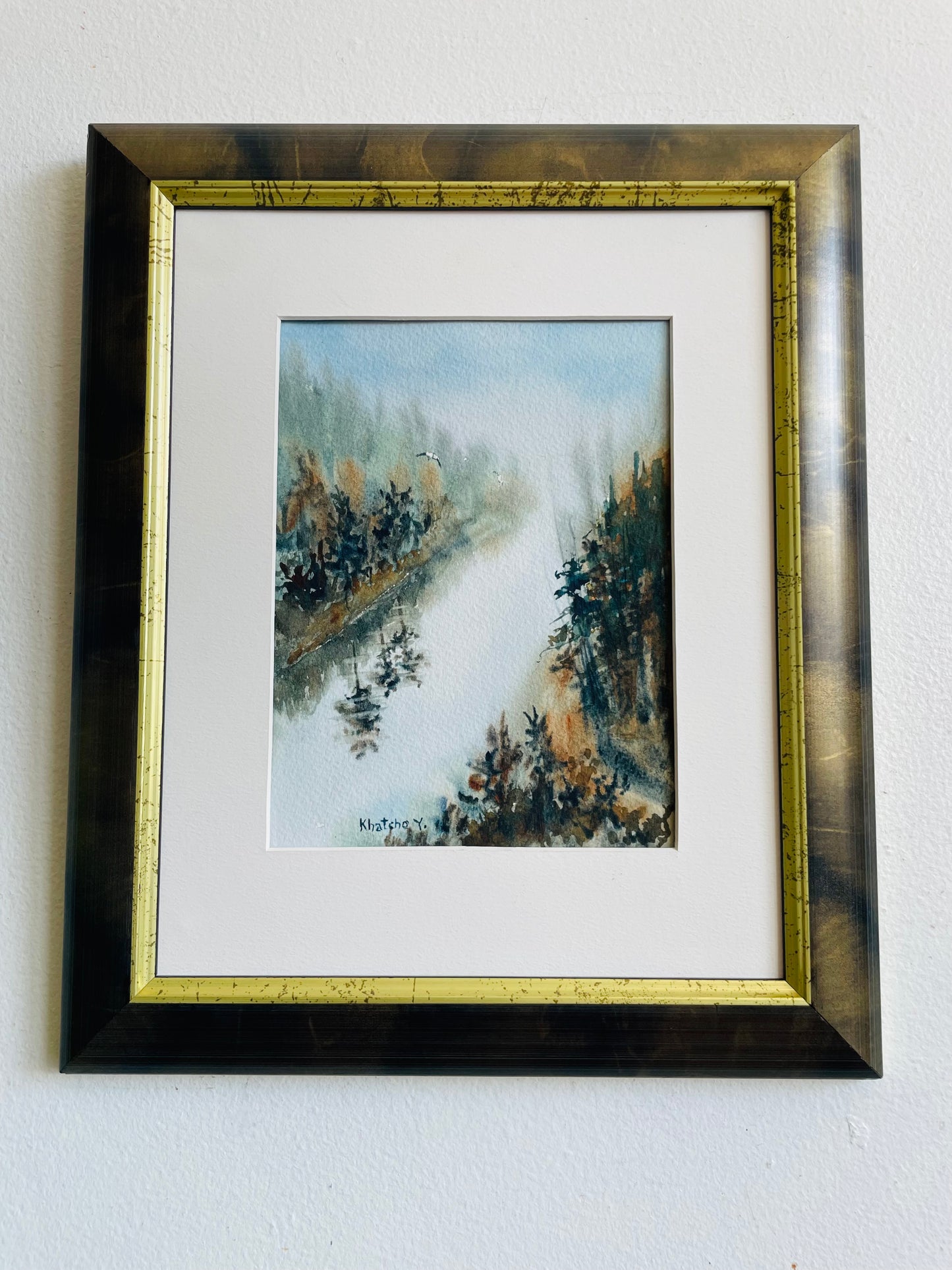 2012 Original Art Watercolour Painting of Eagle Canyon in Thunder Bay Ontario by Artist Khatcho Yazedjian