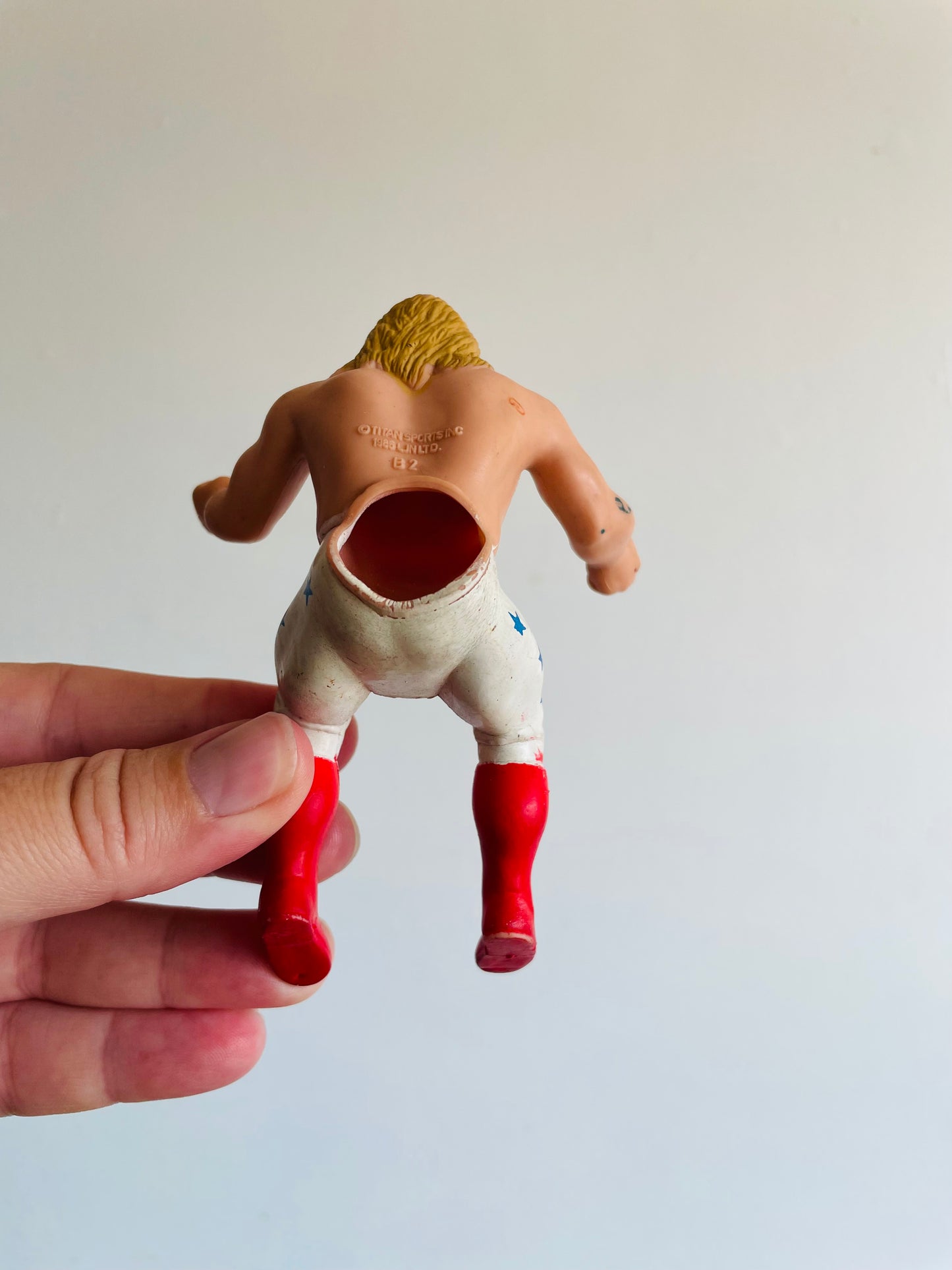 1985 WWE Big John Stud Rubber Thumb Wrestler - Titan Sports Inc.