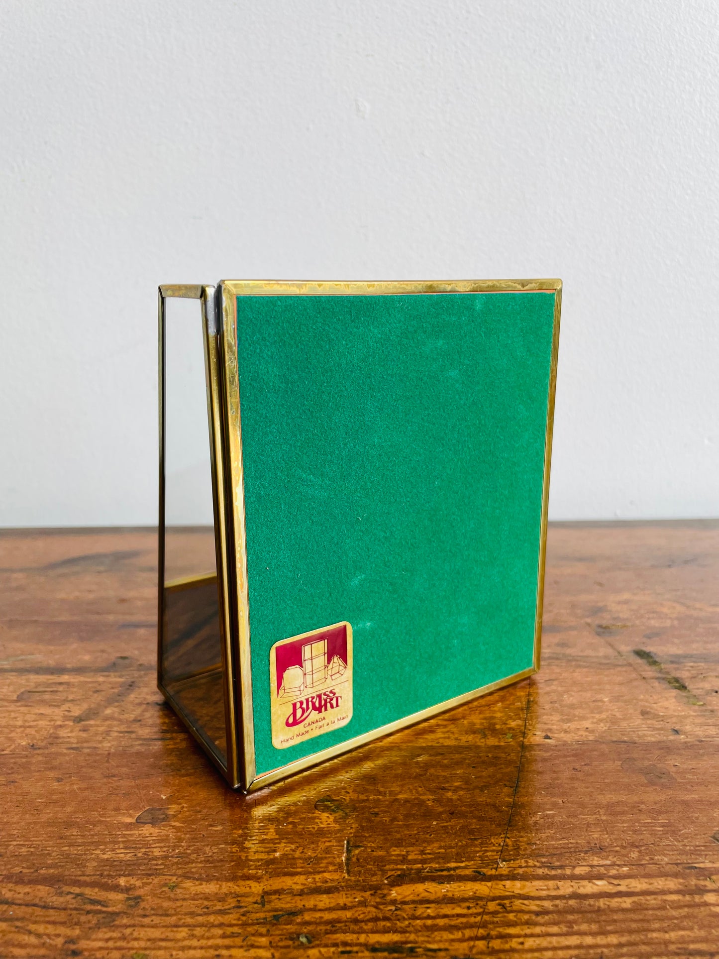 Brass Mirrored Box Holder - Great for Business Cards, Air Plants, Letters, Etc. - Made in Canada