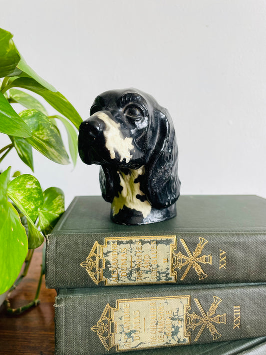 Cast Metal Spaniel Dog Bottle Opener Figurine - Manufactured by Hildebrand Canada - Stamped Barnard Stamp & Stencil 8 George Street Hamilton Ontario