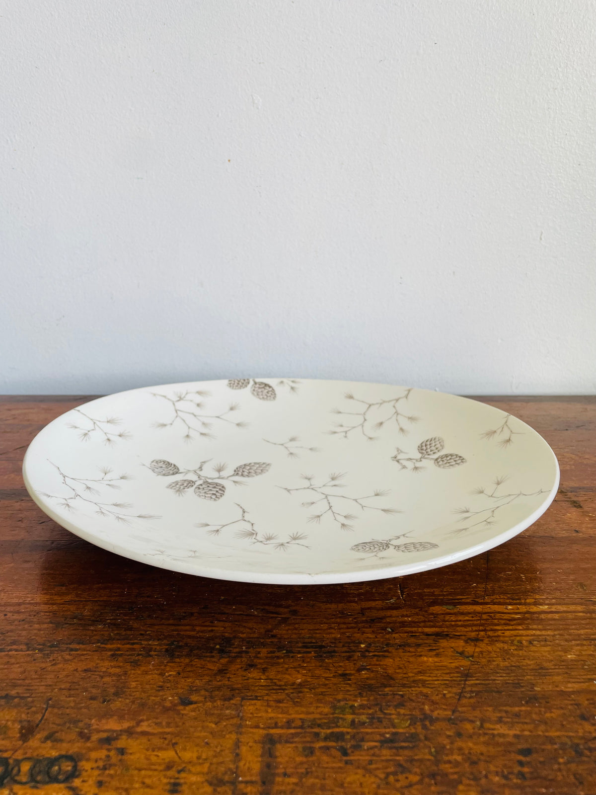Vintage Wood & Sons "North Woods" Pattern Serving Platter Plate with Pinecone Design - Engraved by Hand - Made in England