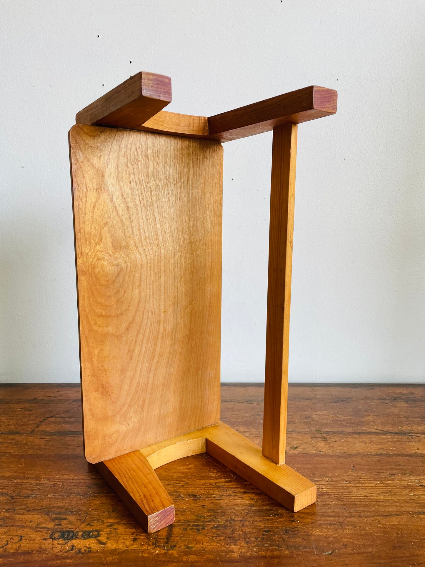 Vintage Wood Desktop / Tabletop Book Holder Trough or Cookbook Shelf