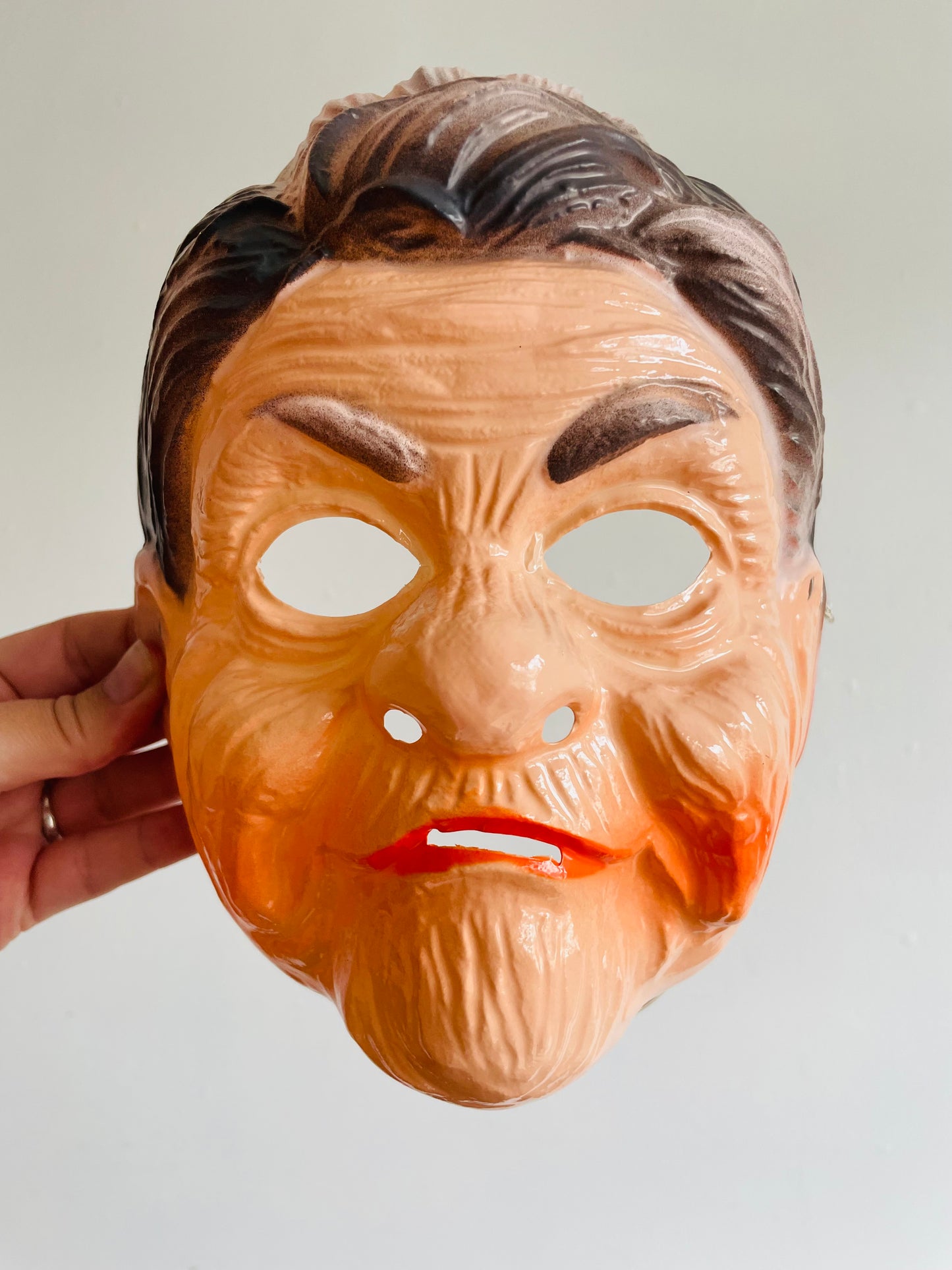 Ben Cooper Inc. Old Woman Plastic Halloween Mask - Made in Hong Kong