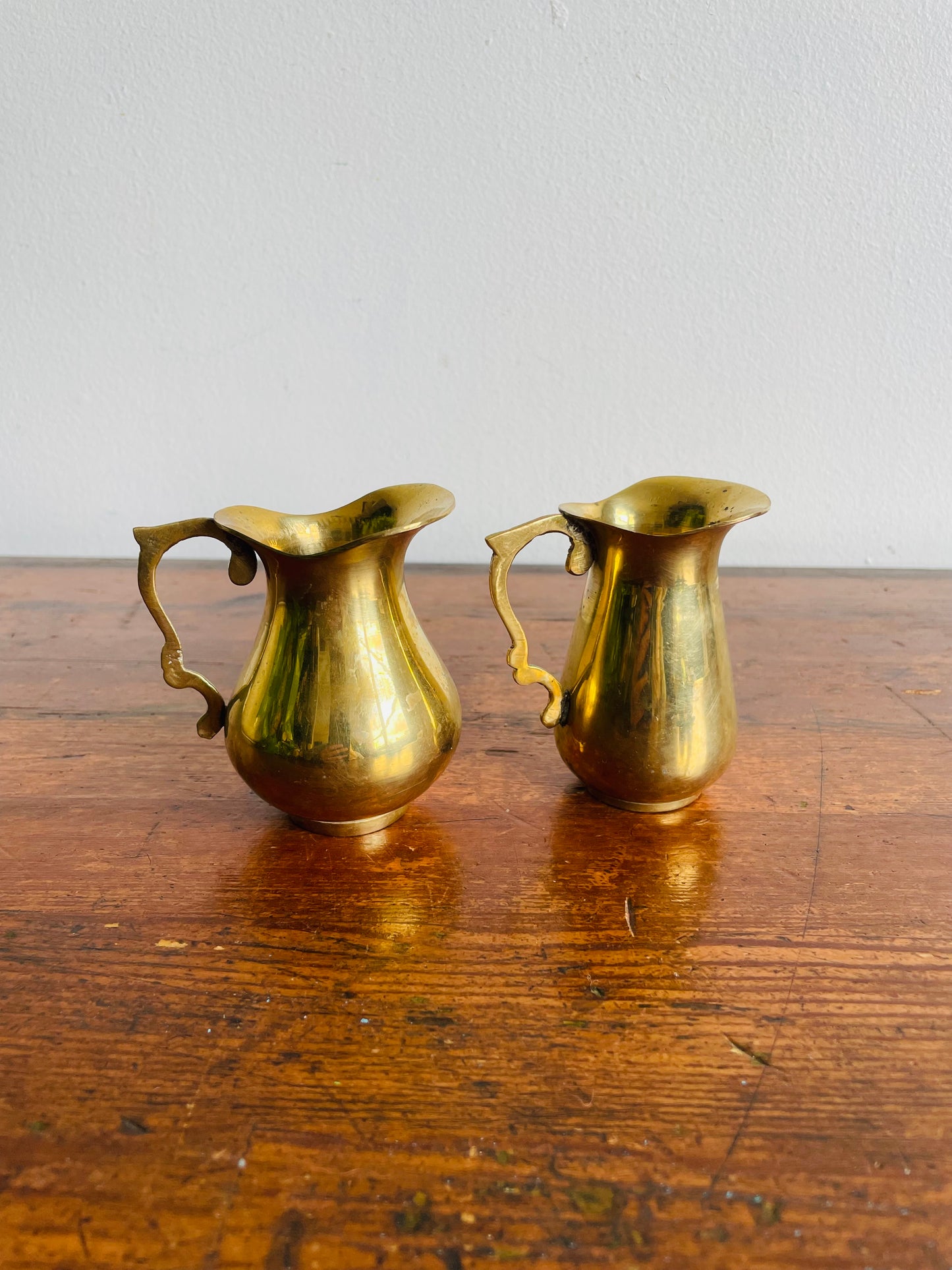 Miniature Brass Pitcher Jugs or Bud Vases - Set of 2