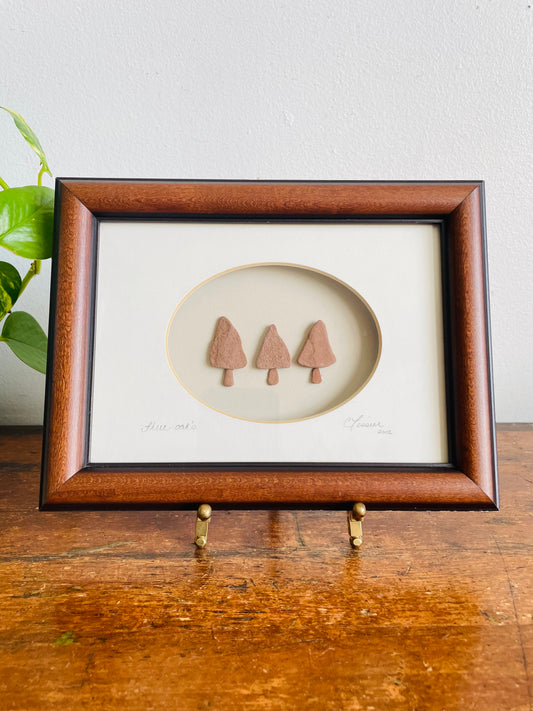 Vintage Shadowbox Framed Sandstone Rocks - Nature Art from Prince Edward Island - Three Oaks - Artist Signed Crystal Tessier 2002 - Picture #5