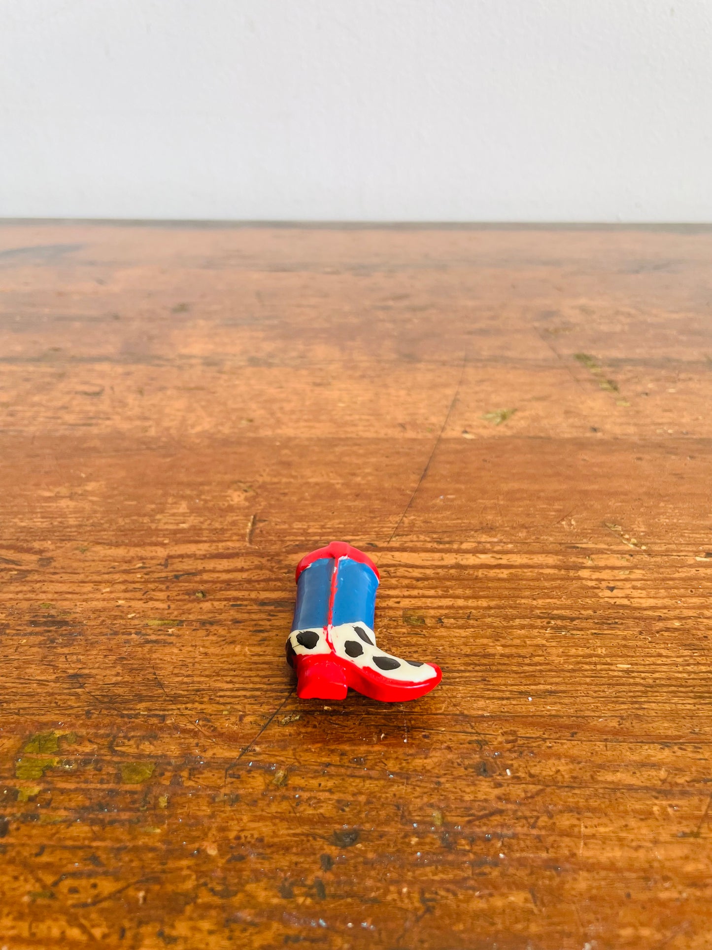 Cowboy Boot Button Cover - Red & Blue - Clip Over Your Button to Add Some Flair!
