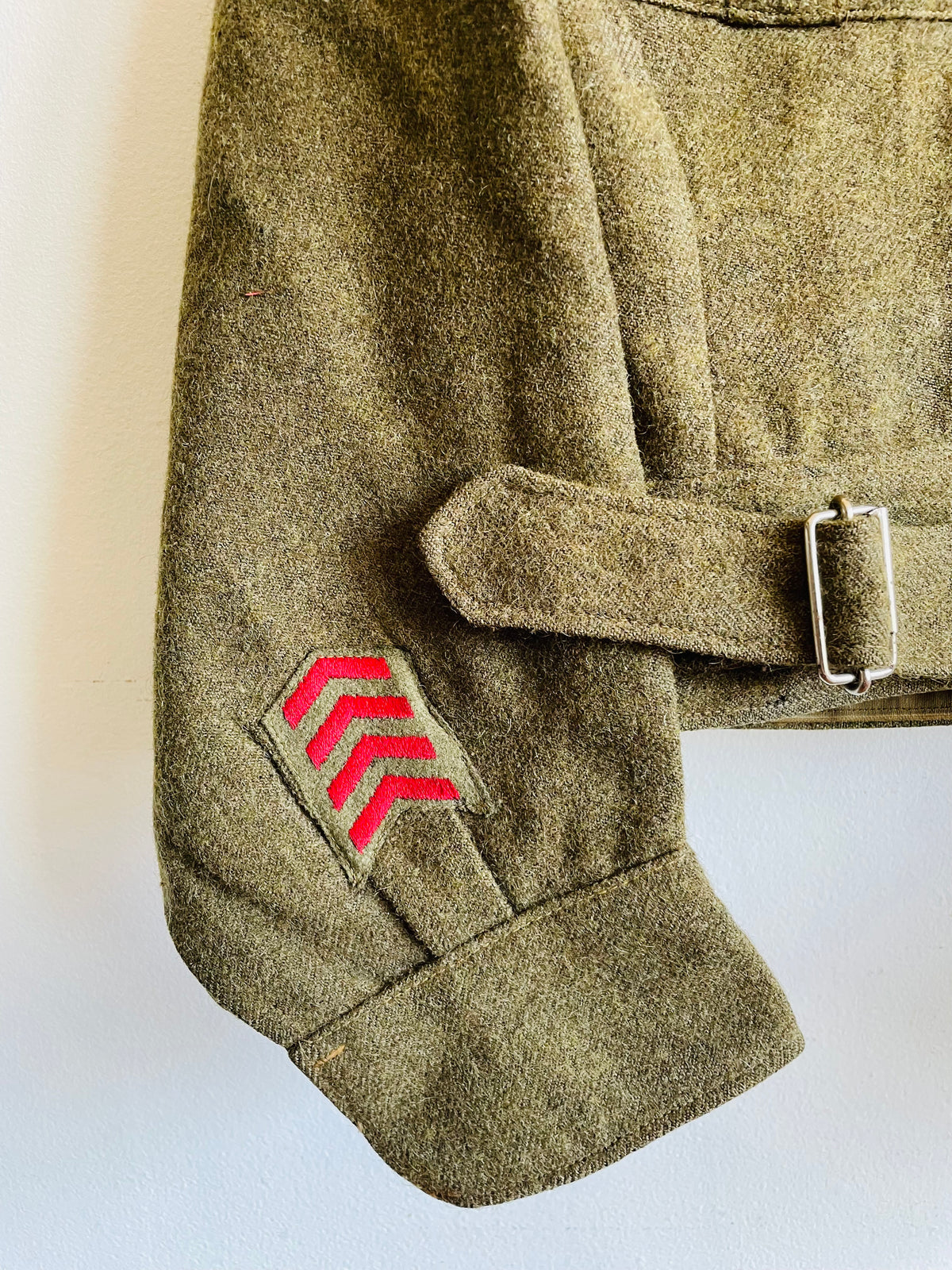 Vintage WW2 1943 Battle Dress Blouse Serge Wool Shirt - Size 6 - 8 LAA RCA - 8th Light Anti-Aircraft Regiment - Royal Canadian Artillery - Made by Hyde Park Clothes Limited Montreal