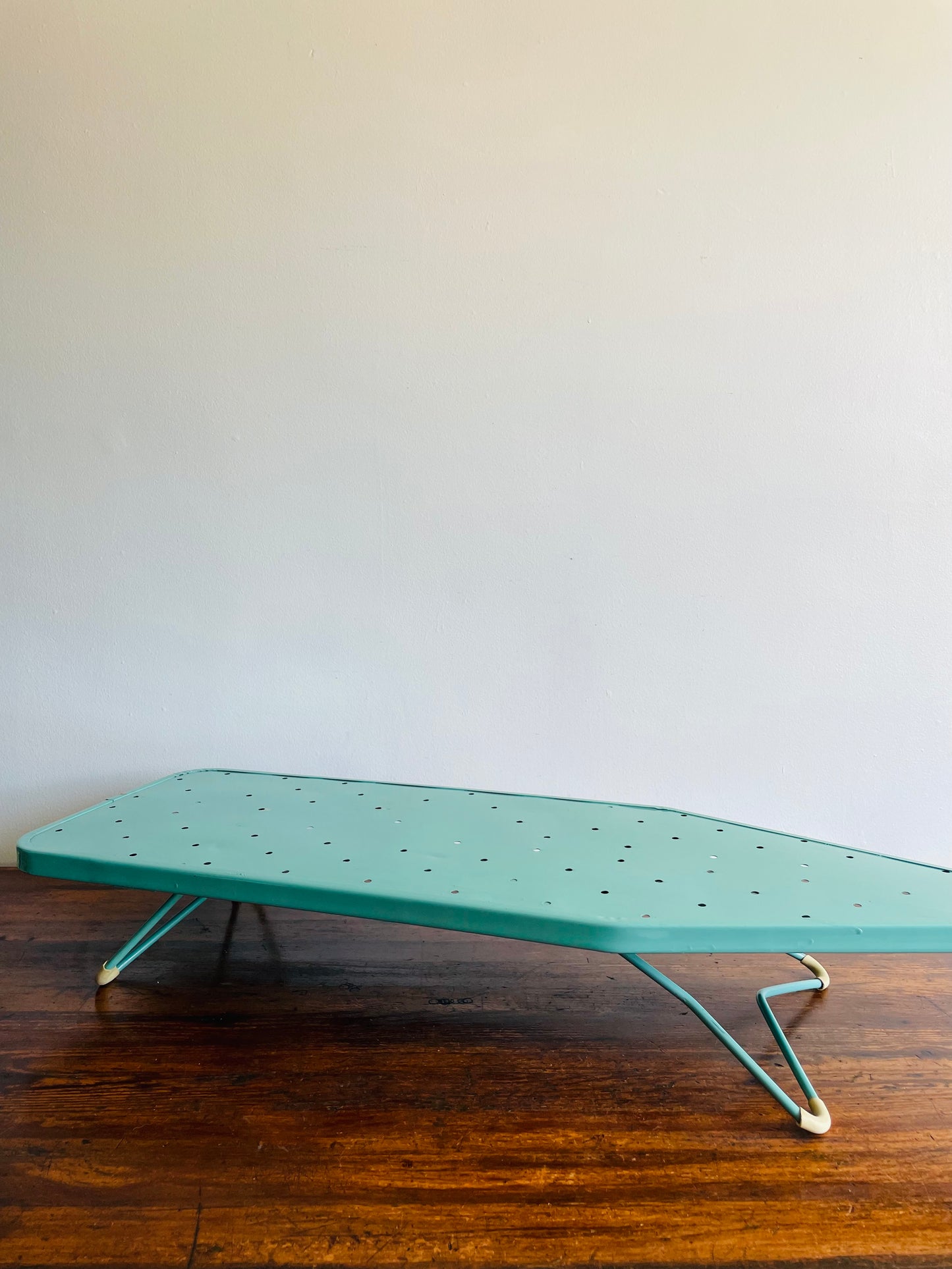 Portable Tabletop Turquoise Enamelled Metal Ironing Board #1 - Meyer-Bilt Products Made in Chicago USA