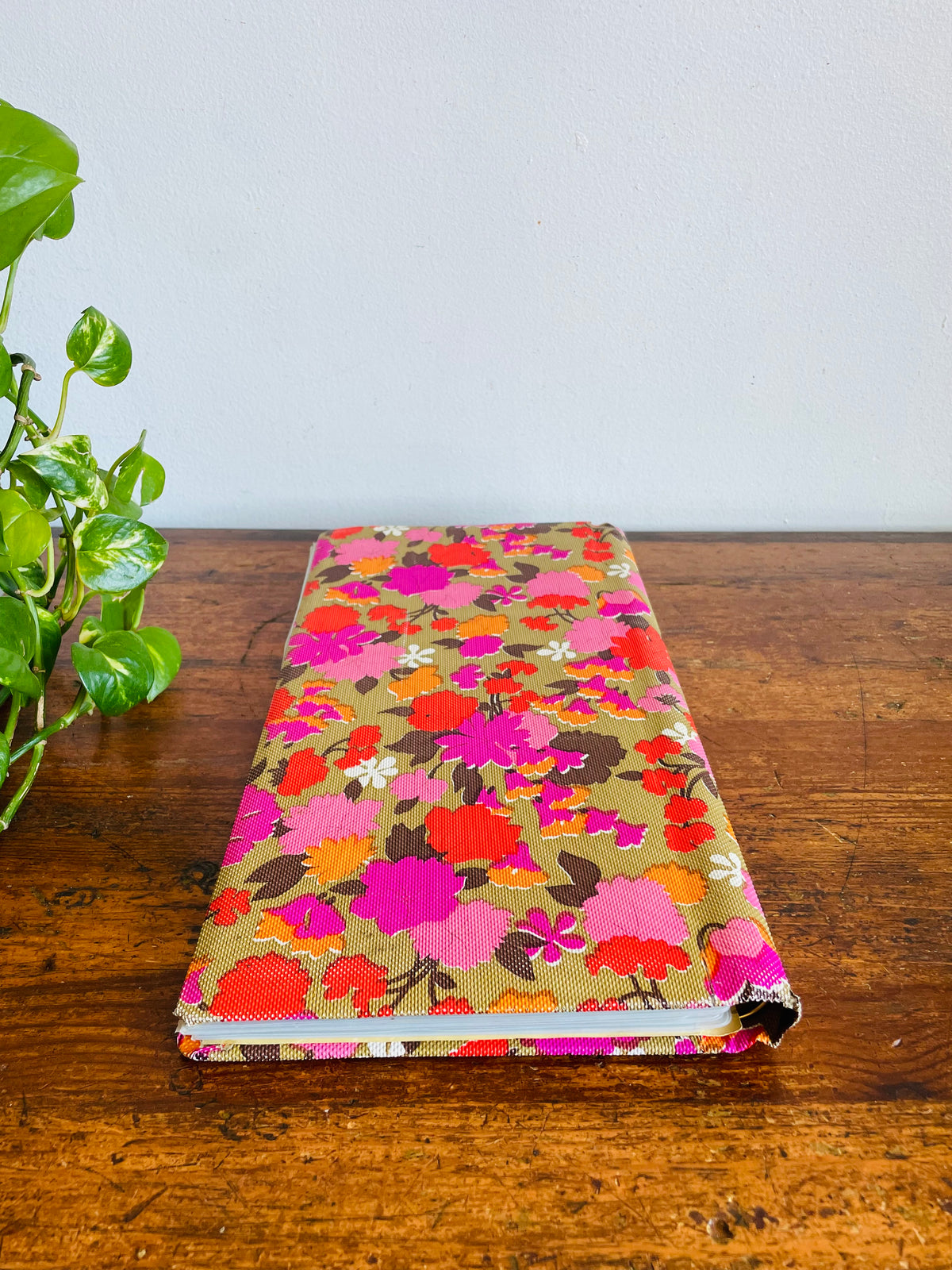 Vintage Groovy Flower Power Postcard Photo Album Scrapbook with Bright & Fun Floral Design - Made in Hong Kong - As-Is