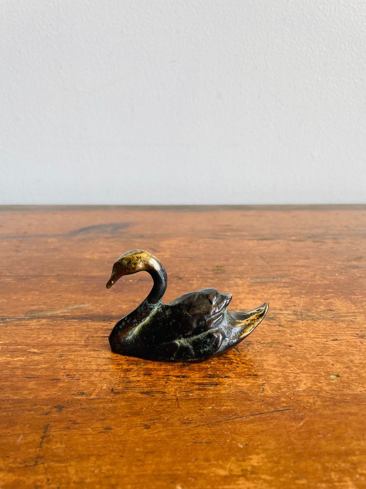 Vintage Scott Nelles Cast Bronze Swan Bird Figurine - Could be Used as a Ring Holder