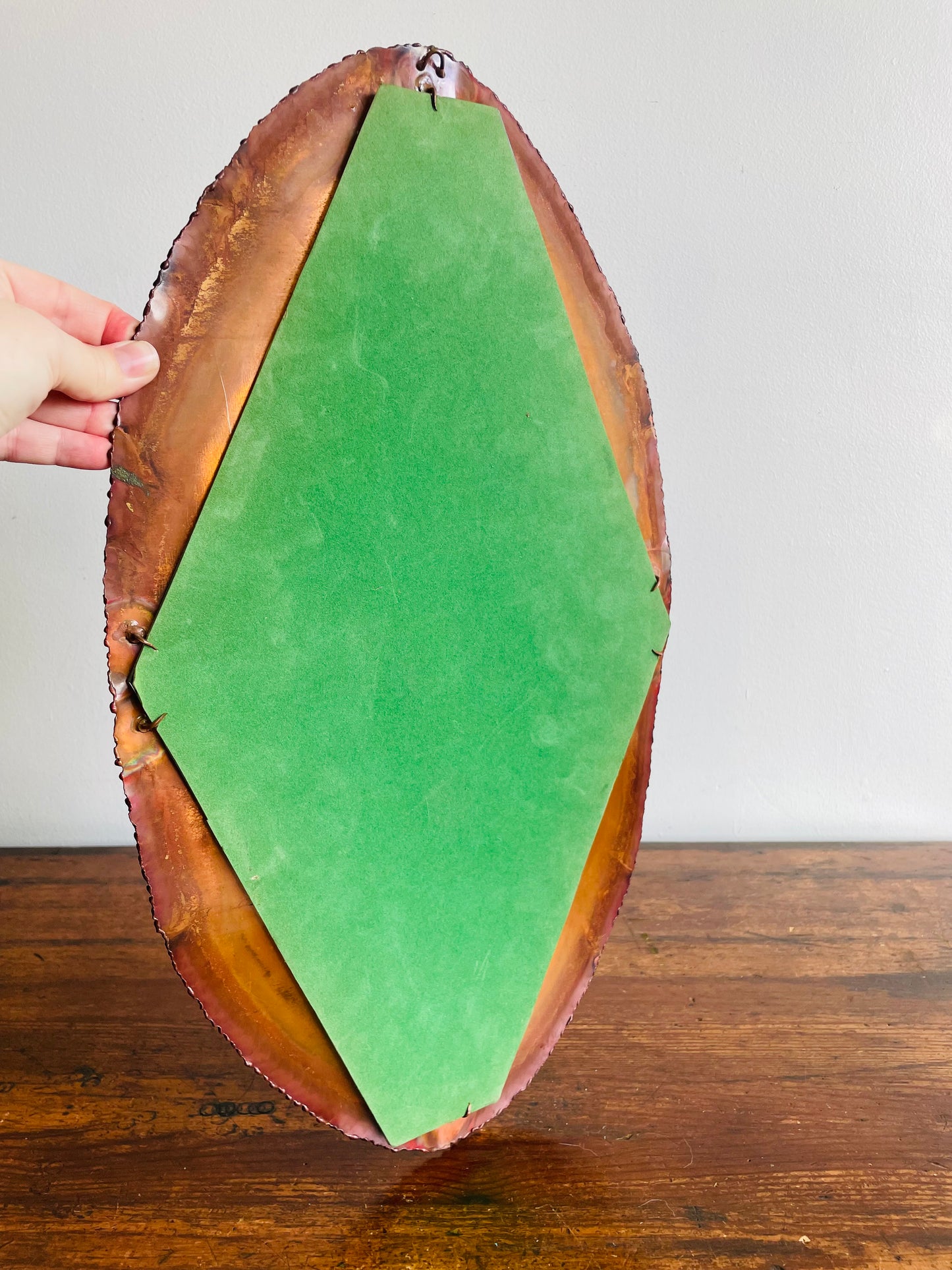 Brutalist Style Wall Mount Copper Mirror