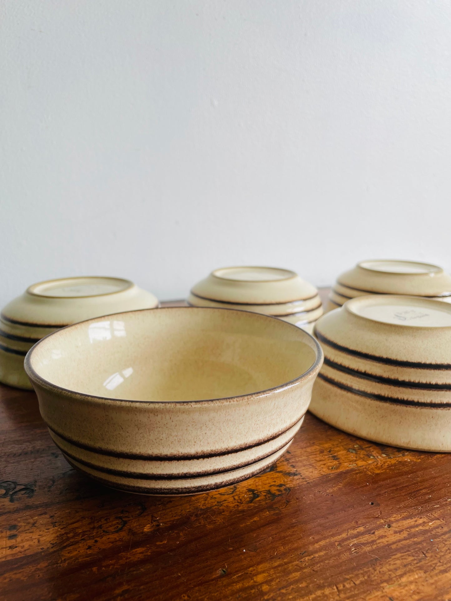 Denby Sahara Speckled Cream & Brown Soup or Cereal Bowls - Made in England - Set of 5