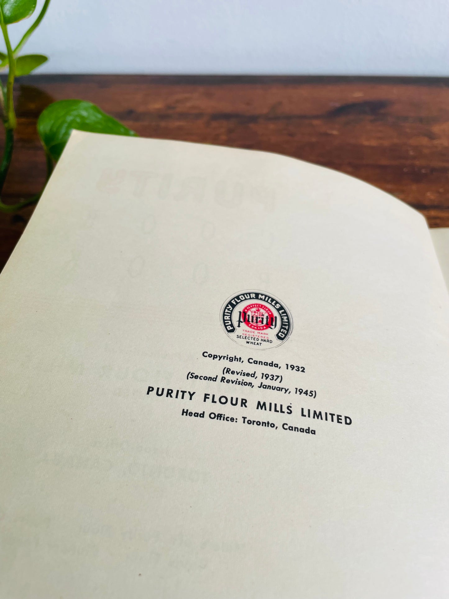 Vintage Purity Cookbook by Purity Flour Mills - Red Hardcover Book - 875 Tested Recipes (1945) Revised Wartime Ration Edition for WW2