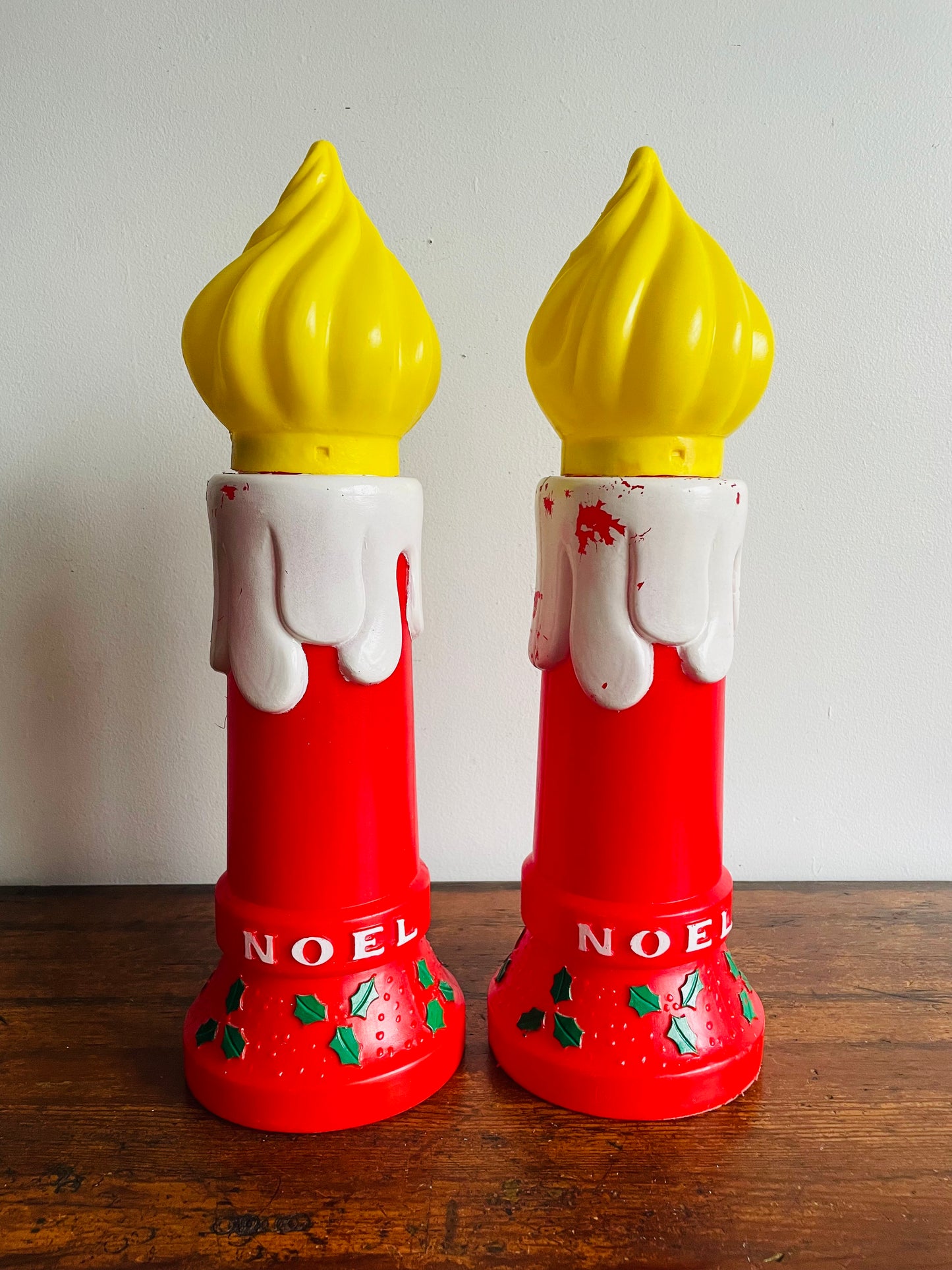 Noel Blow Mold 18.5" Christmas Candles - Set of 2