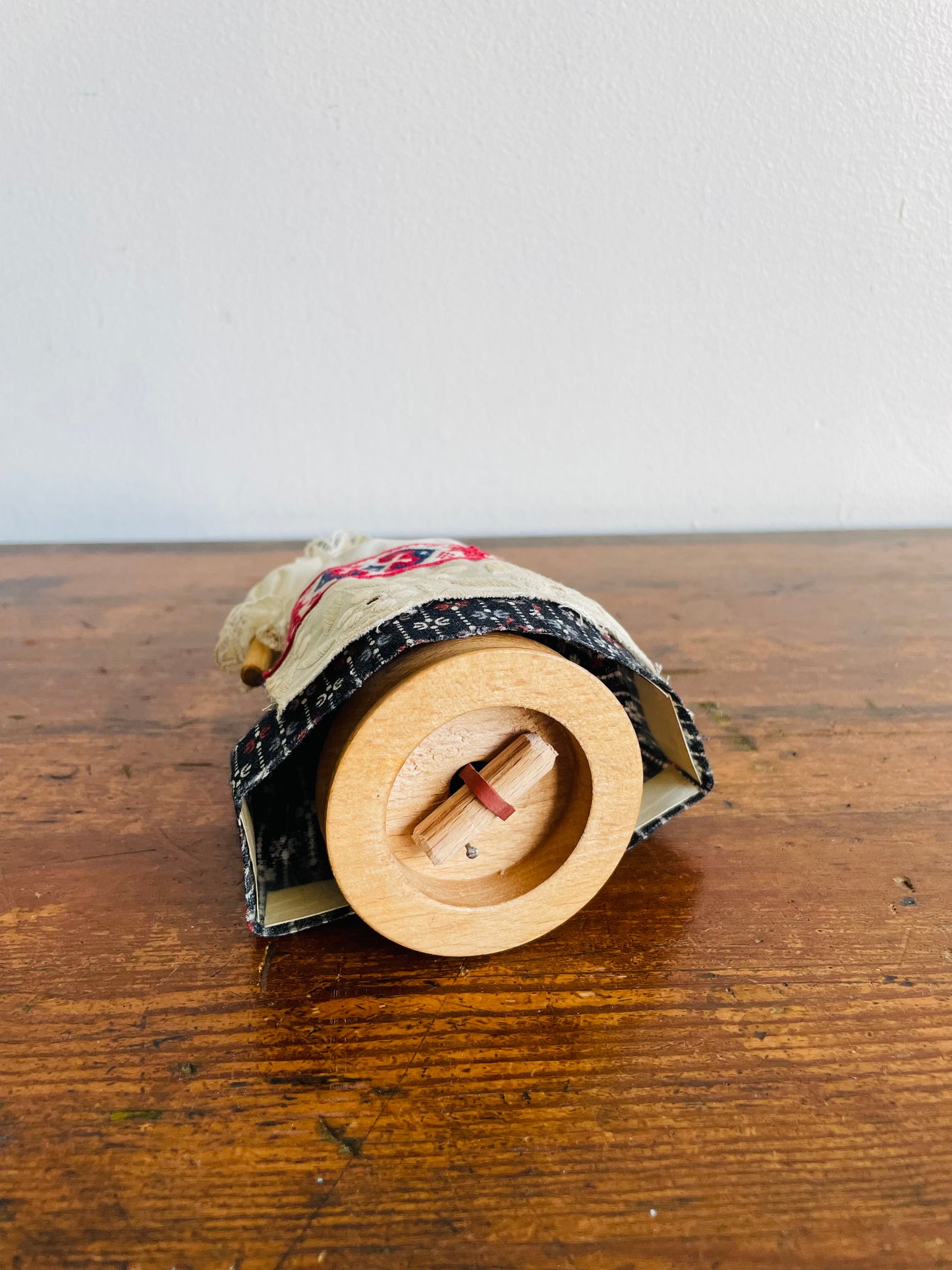 Polish Folk Art Wooden Doll with Bendable Base & Arms