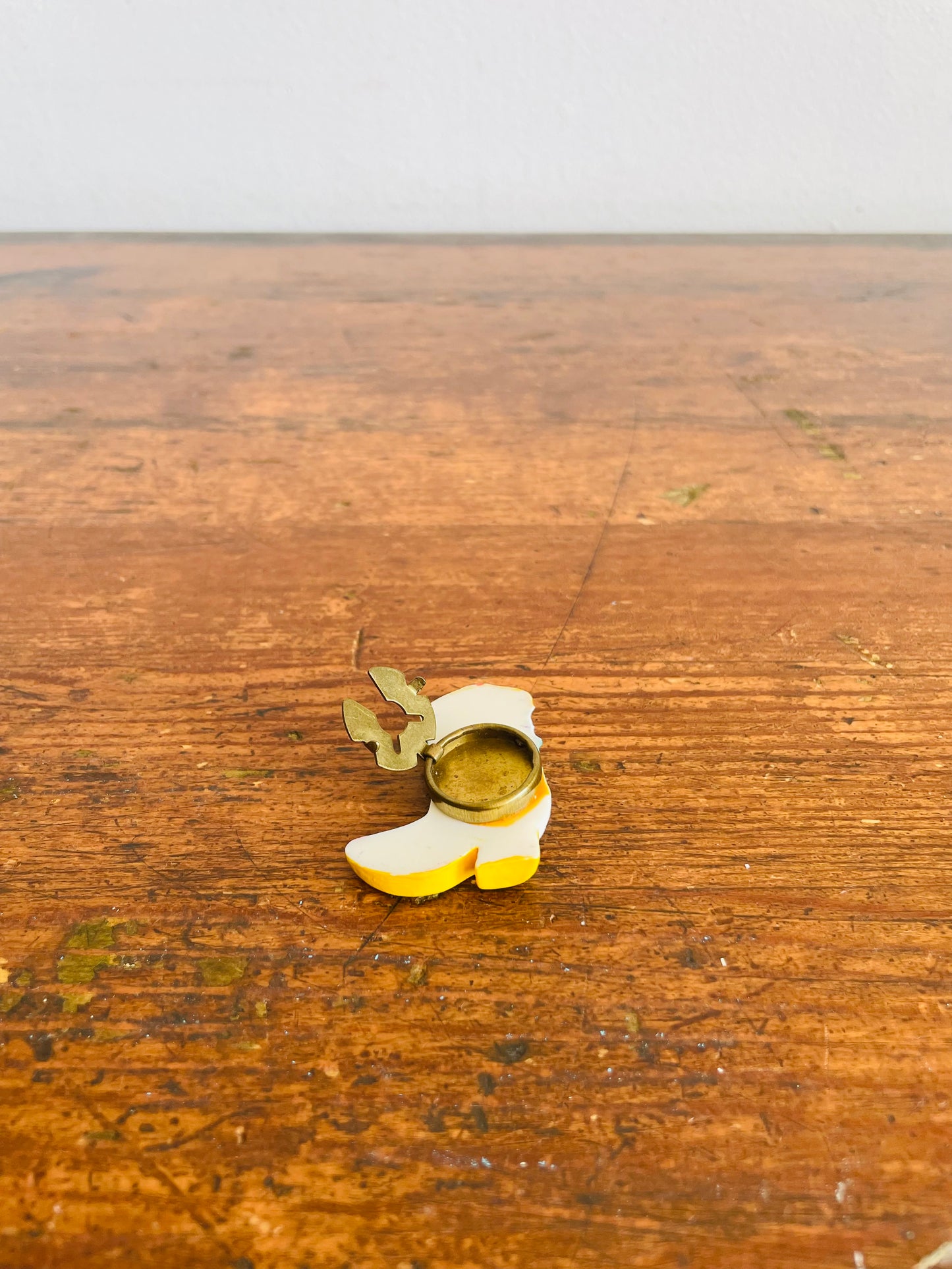 Cowboy Boot Button Cover - Yellow & Turquoise - Clip Over Your Button to Add Some Flair!