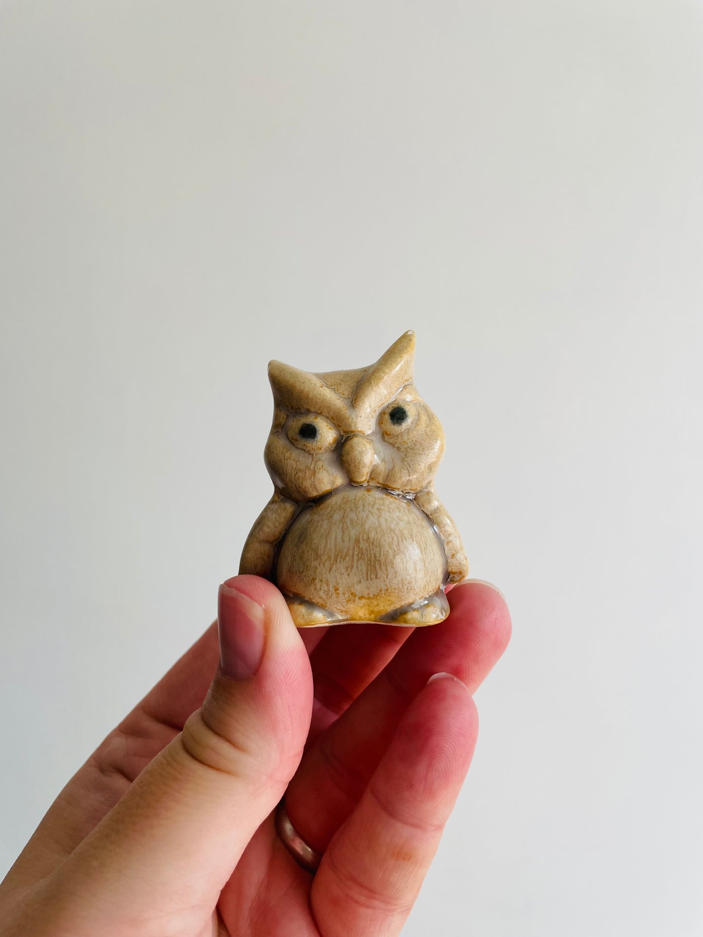Mini Glazed Owl Figurine - Ting Things Hand Crafted in Canada