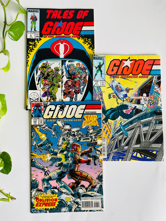 Vintage 1984, 1988, 1994 Marvel G.I. Joe Comic Book Bundle - Includes 3 Comics - Issue 6, Issue 27, Issue 147 - Tales of G.I. Joe