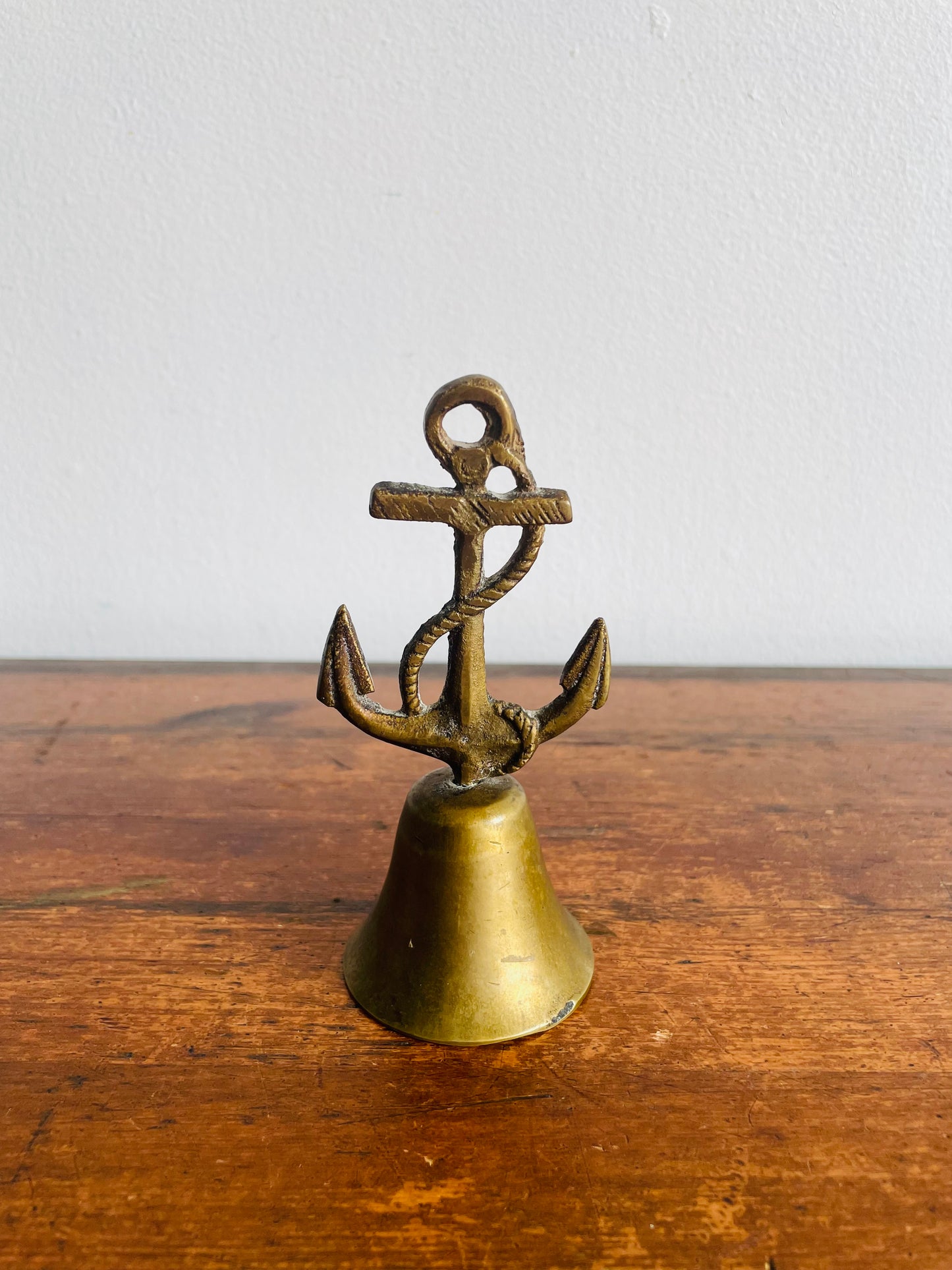 Solid Brass Nautical Bell with Ship Anchor Handle