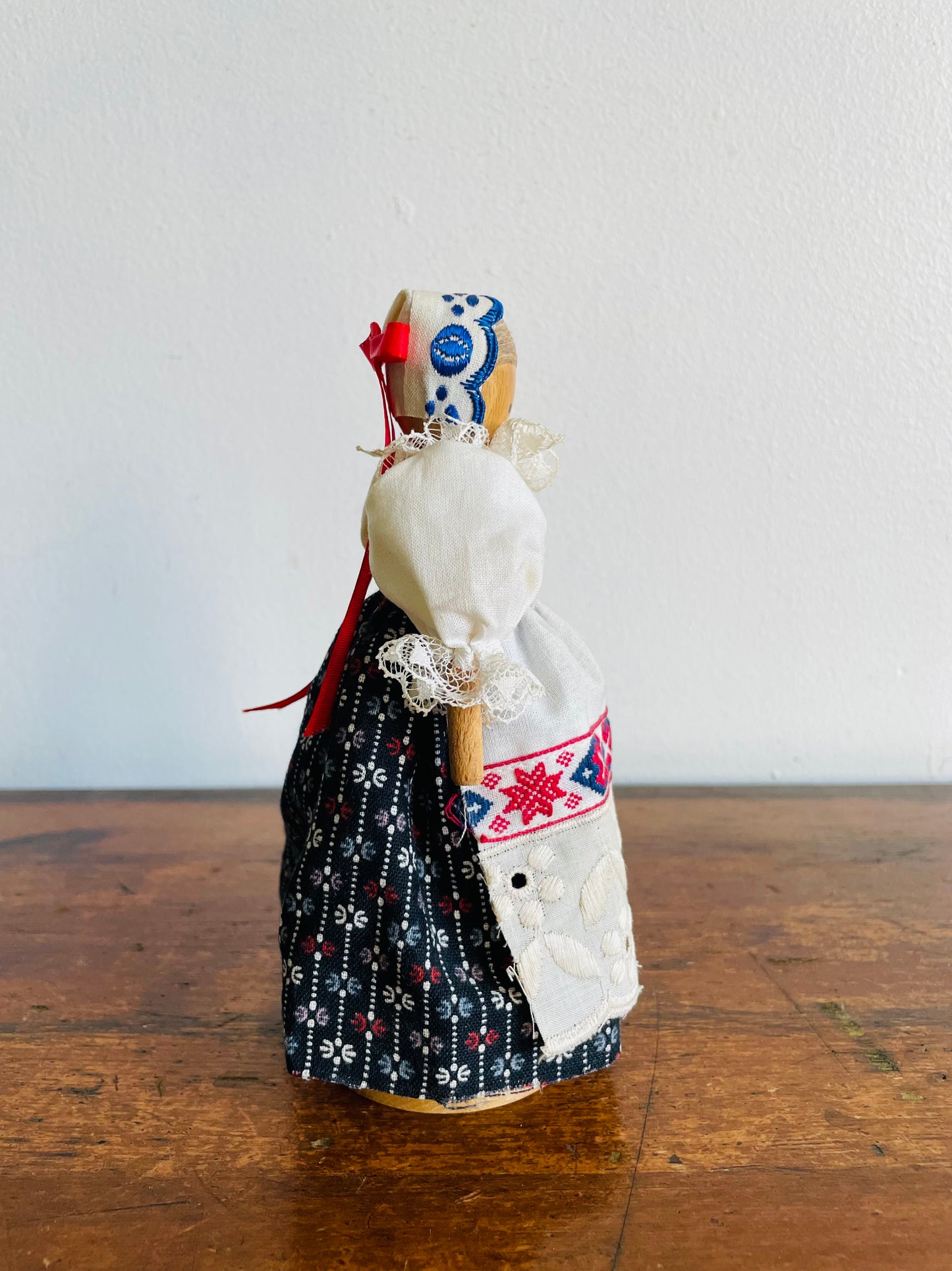 Polish Folk Art Wooden Doll with Bendable Base & Arms