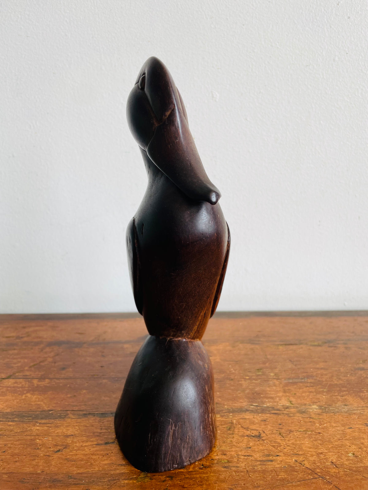 Vintage Hand-Carved Ironwood Duck Statue Figurine