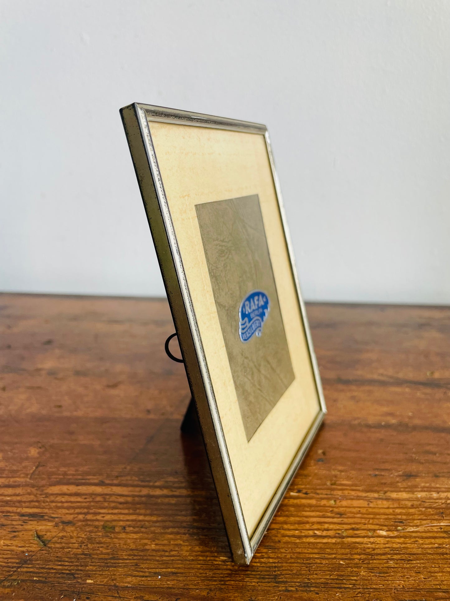 Vintage Rafa Berlin Versilbert (Silver-Plated) Picture Frame with Mat - Easel Prop & Wall Hooks - 2.25" x 3.5" Photo Size