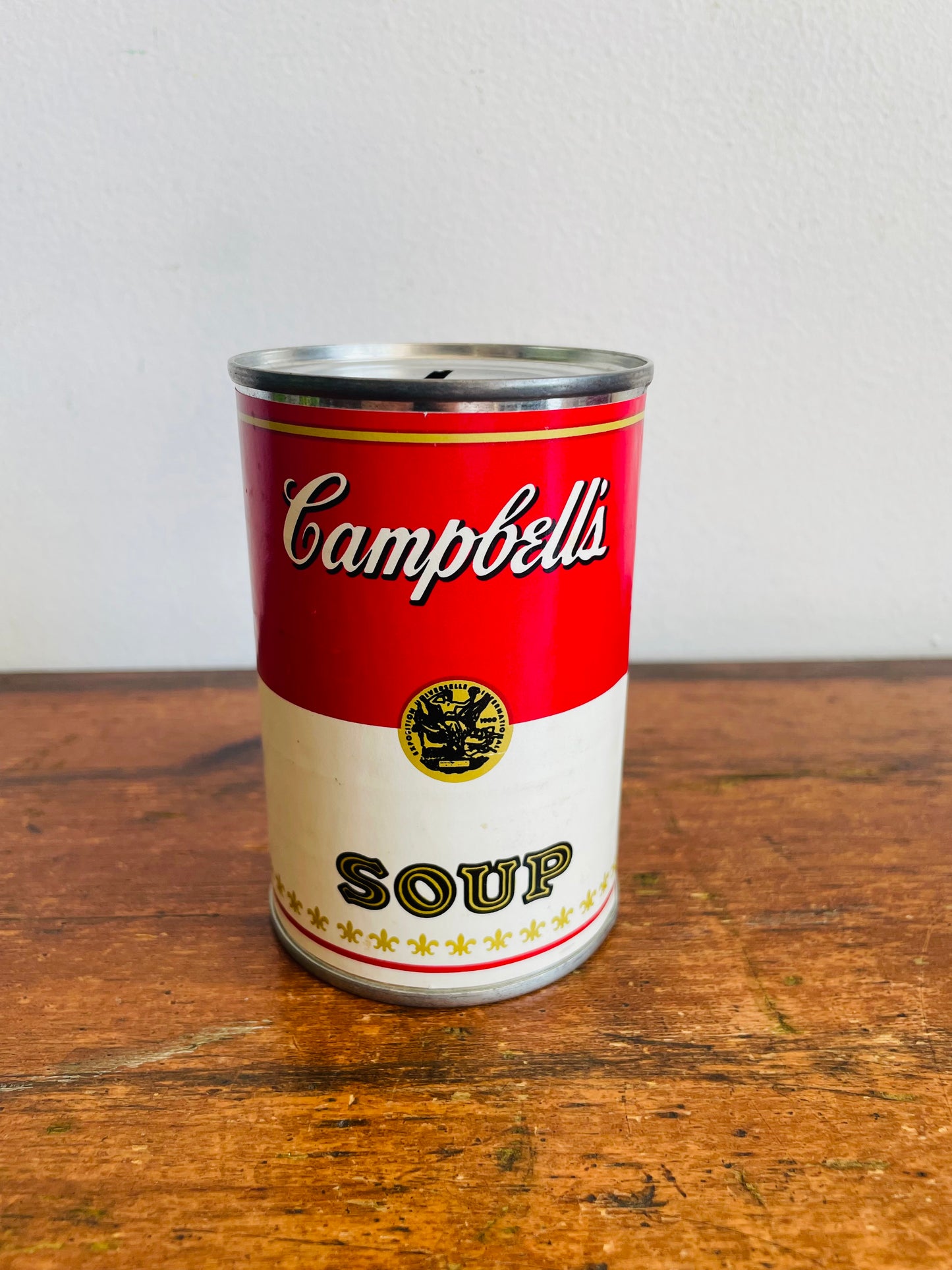 Vintage Campbell's Soup Tin Can Coin Money Piggy Bank - Fun Marketing Advertising