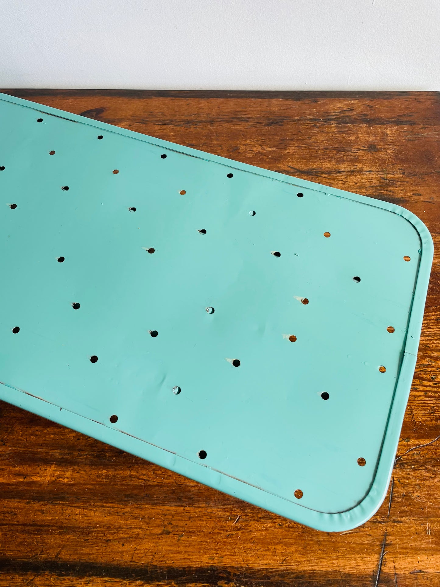 Portable Tabletop Turquoise Enamelled Metal Ironing Board #2 - Meyer-Bilt Products Made in Chicago USA