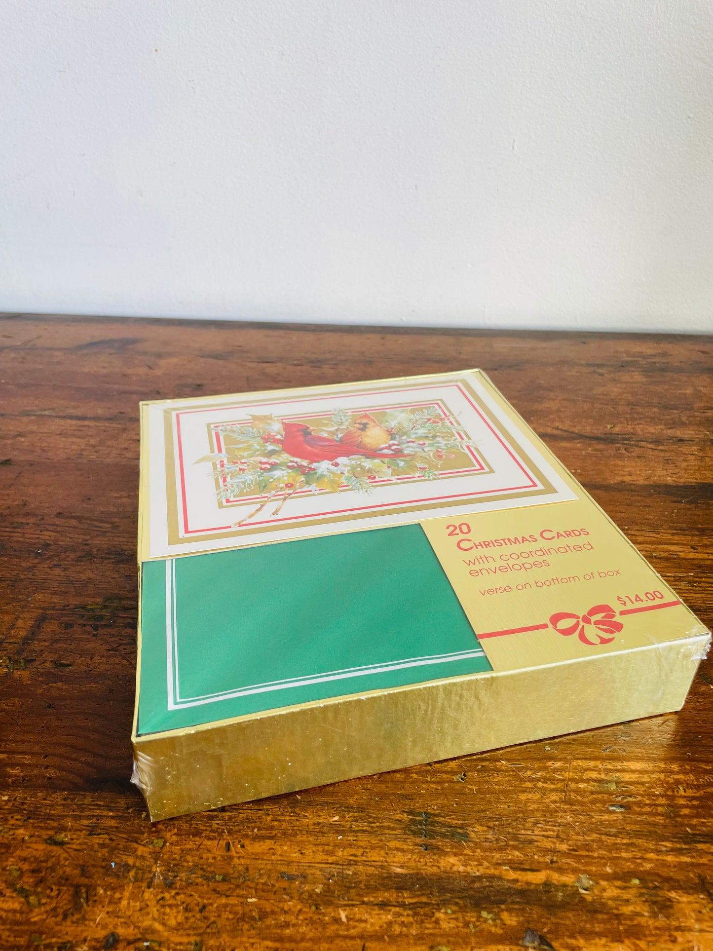 Brand New Vintage Box of Christmas Cards with Cardinal Birds #2 - 20 Cards with Coordinated Envelopes