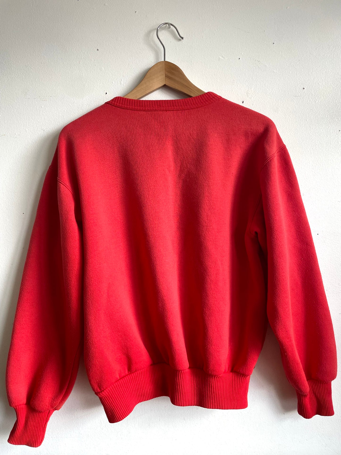 Vintage 1990s Canadian Marshlands Red Crewneck Sweatshirt with Embroidered Loon Bird Graphic - Made in Canada - Size Medium