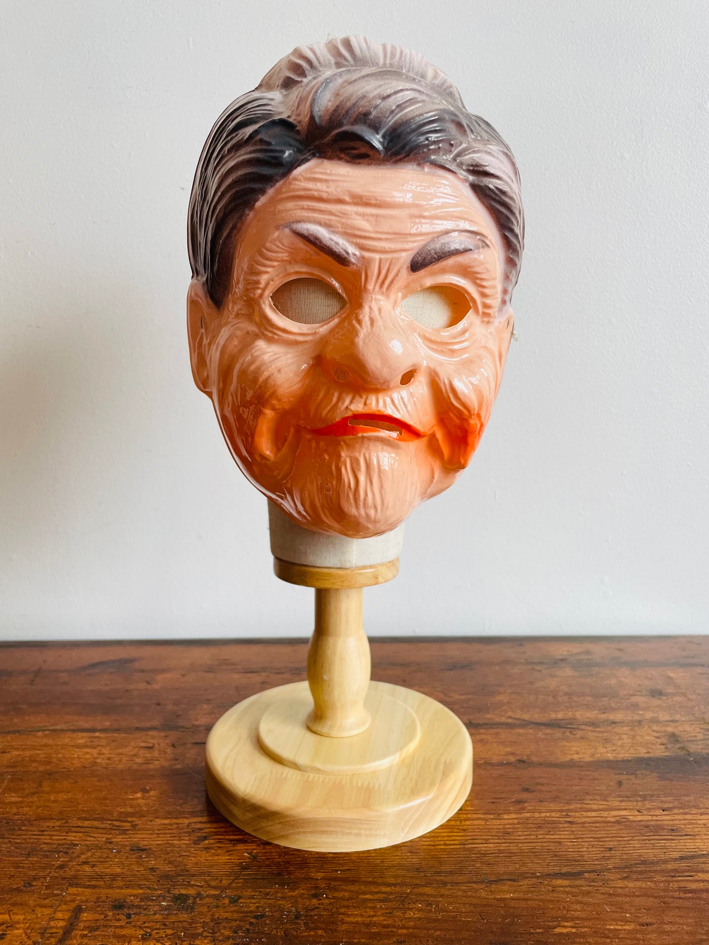 Ben Cooper Inc. Old Woman Plastic Halloween Mask - Made in Hong Kong