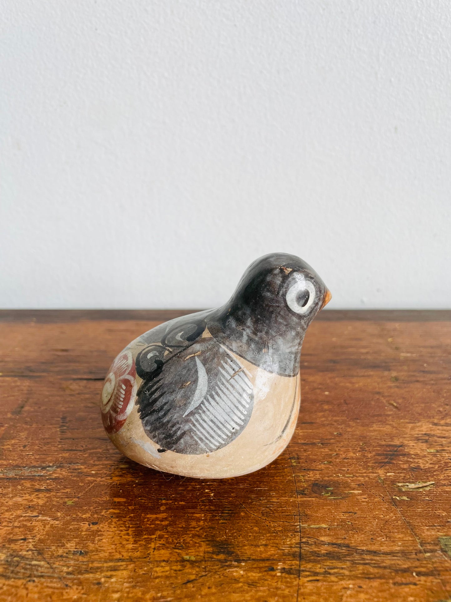 Vintage Mexican Tonala Pottery Bird Figurine